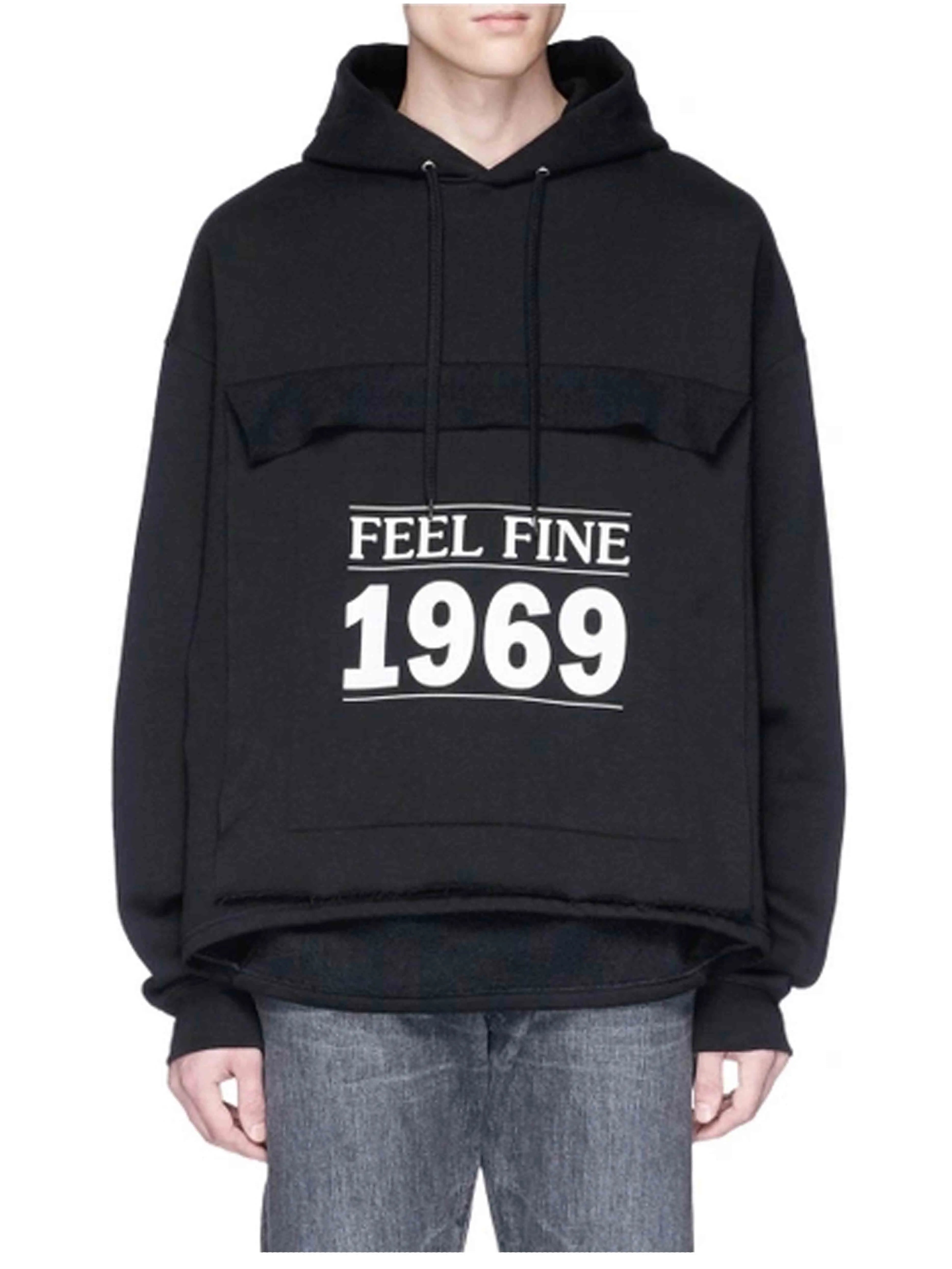 Image of Balenciaga Feel Fine 1969 Double Hem Slit Hoodie [SS18] Prior