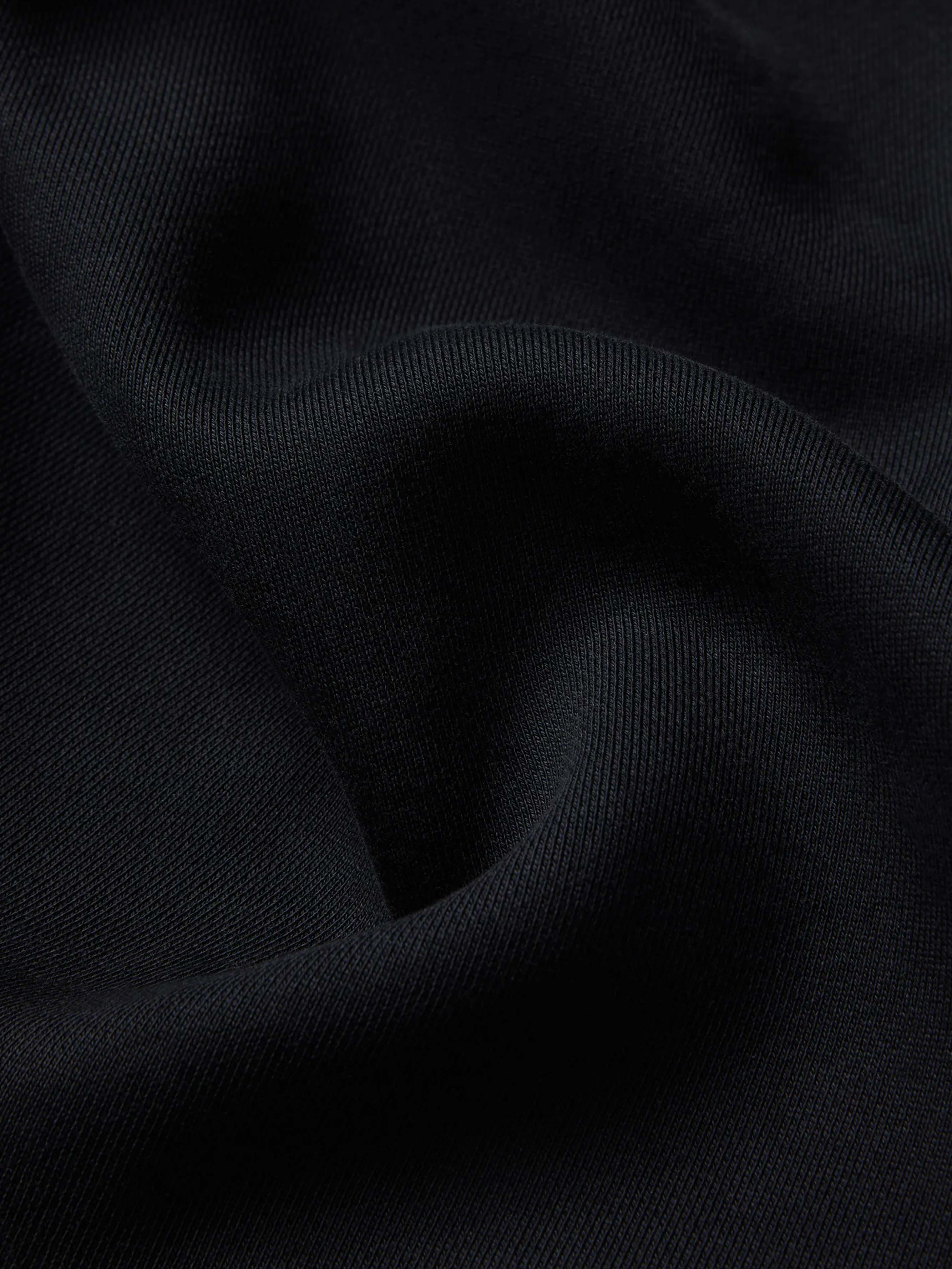 Image of Prior Black Collection Embroidery Logo Oversized Cropped Hoodie Onyx