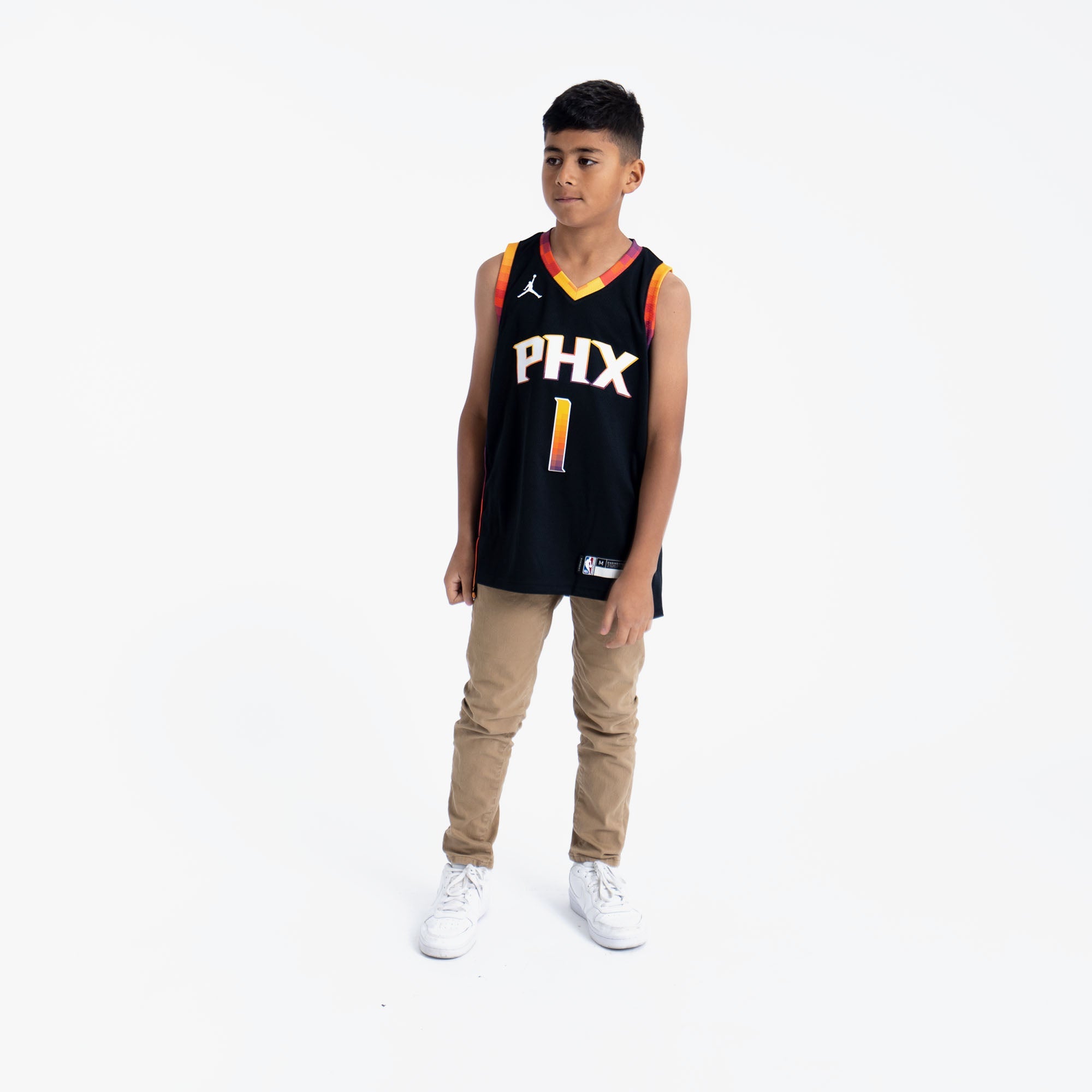 Image of Devin Booker Phoenix Suns 2025 Statement Edition Youth NBA Swingman Jersey