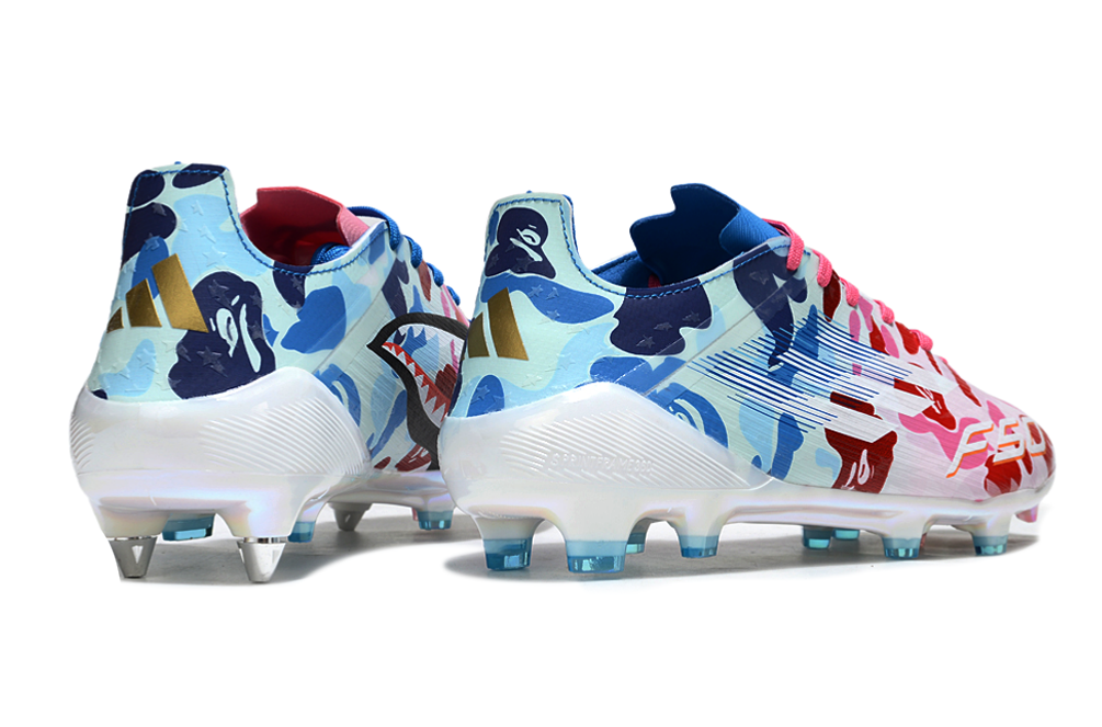 Image of Adidas F50 Elite SG x BAPE Lace soleplate – SG stud configuration engineered for explosive traction on natural wet grass pitches.
