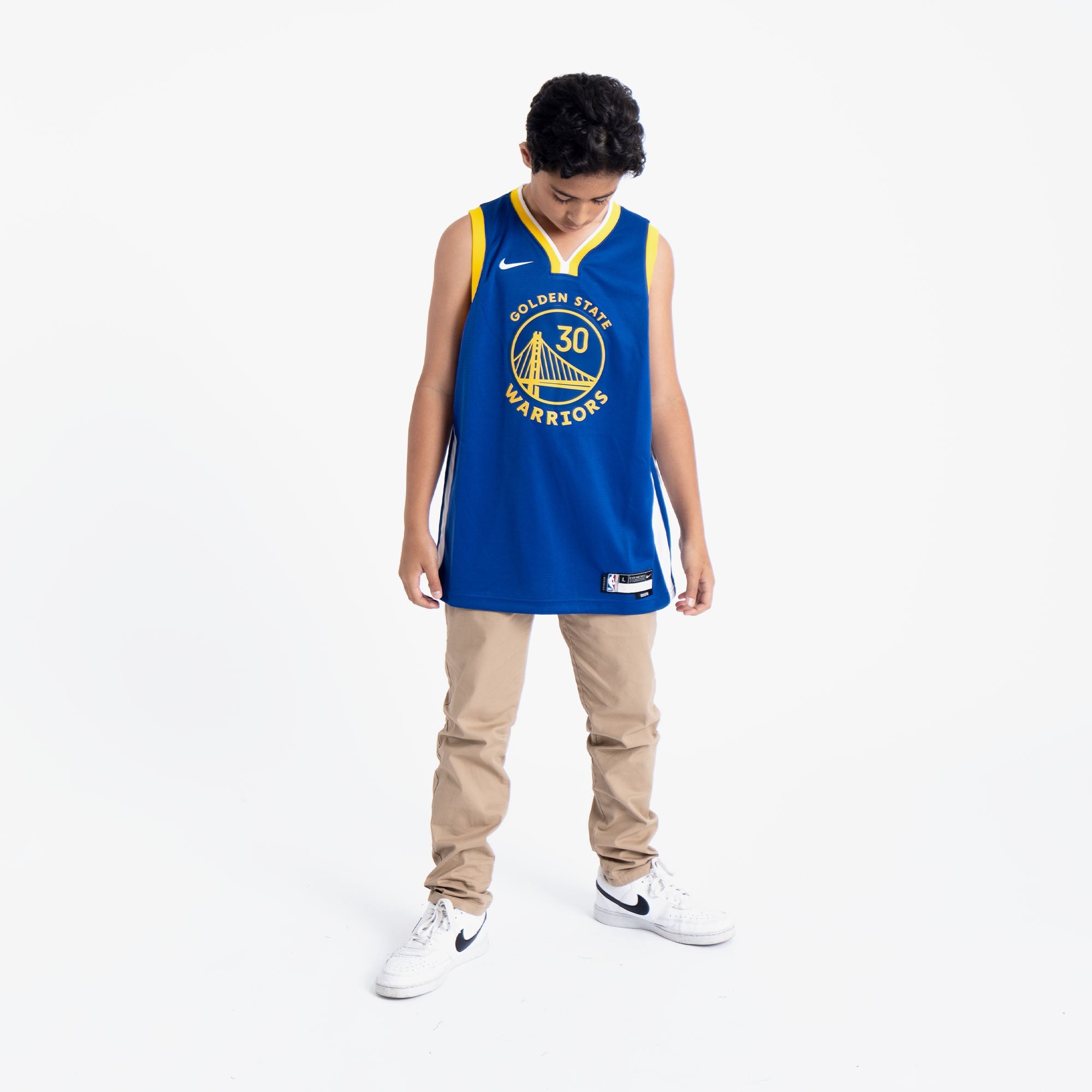 Image of Stephen Curry Golden State Warriors 2025 Icon Edition Youth NBA Swingman Jersey