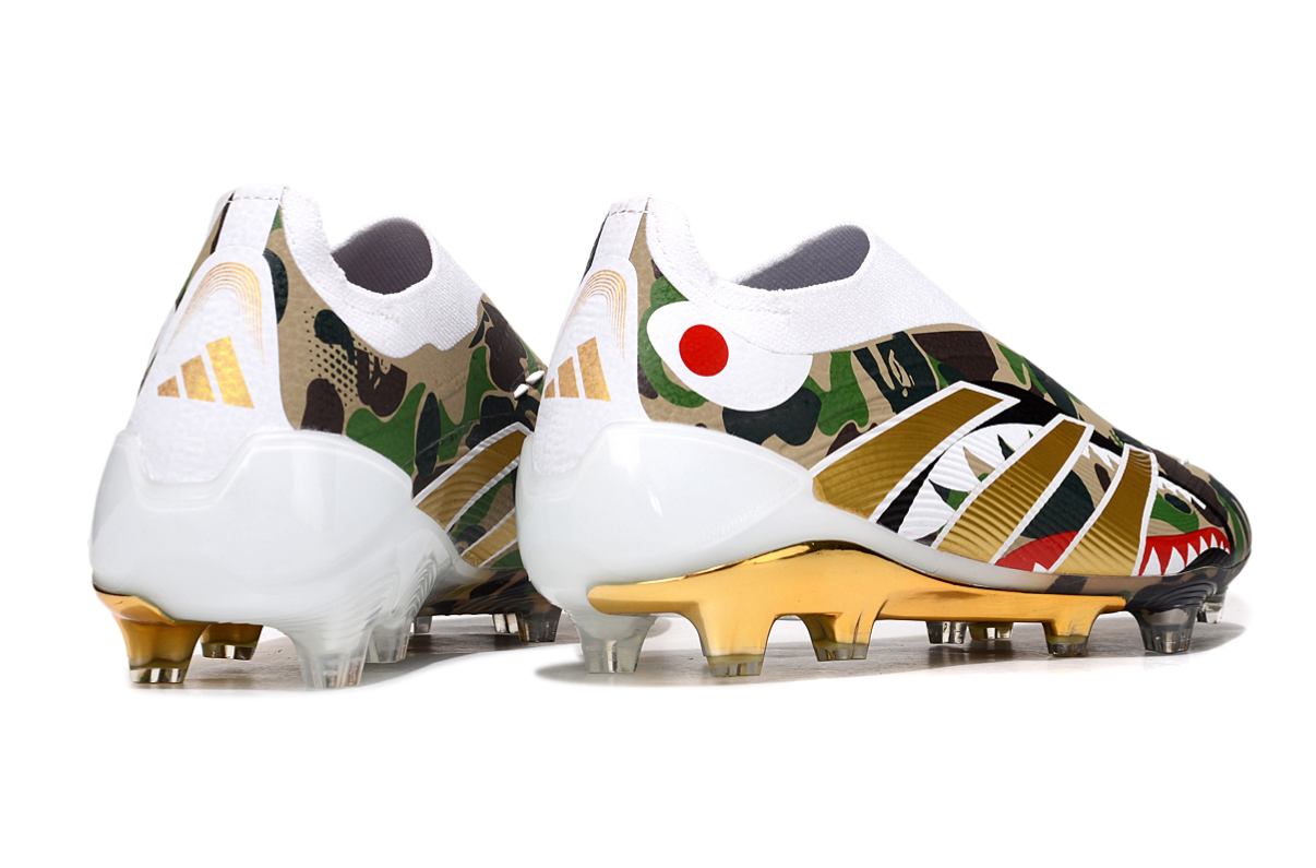 Image of Adidas Predator Elite FG Laceless x BAPE soleplate – lightweight firm ground soleplate engineered for speed, control, and maximum traction.
