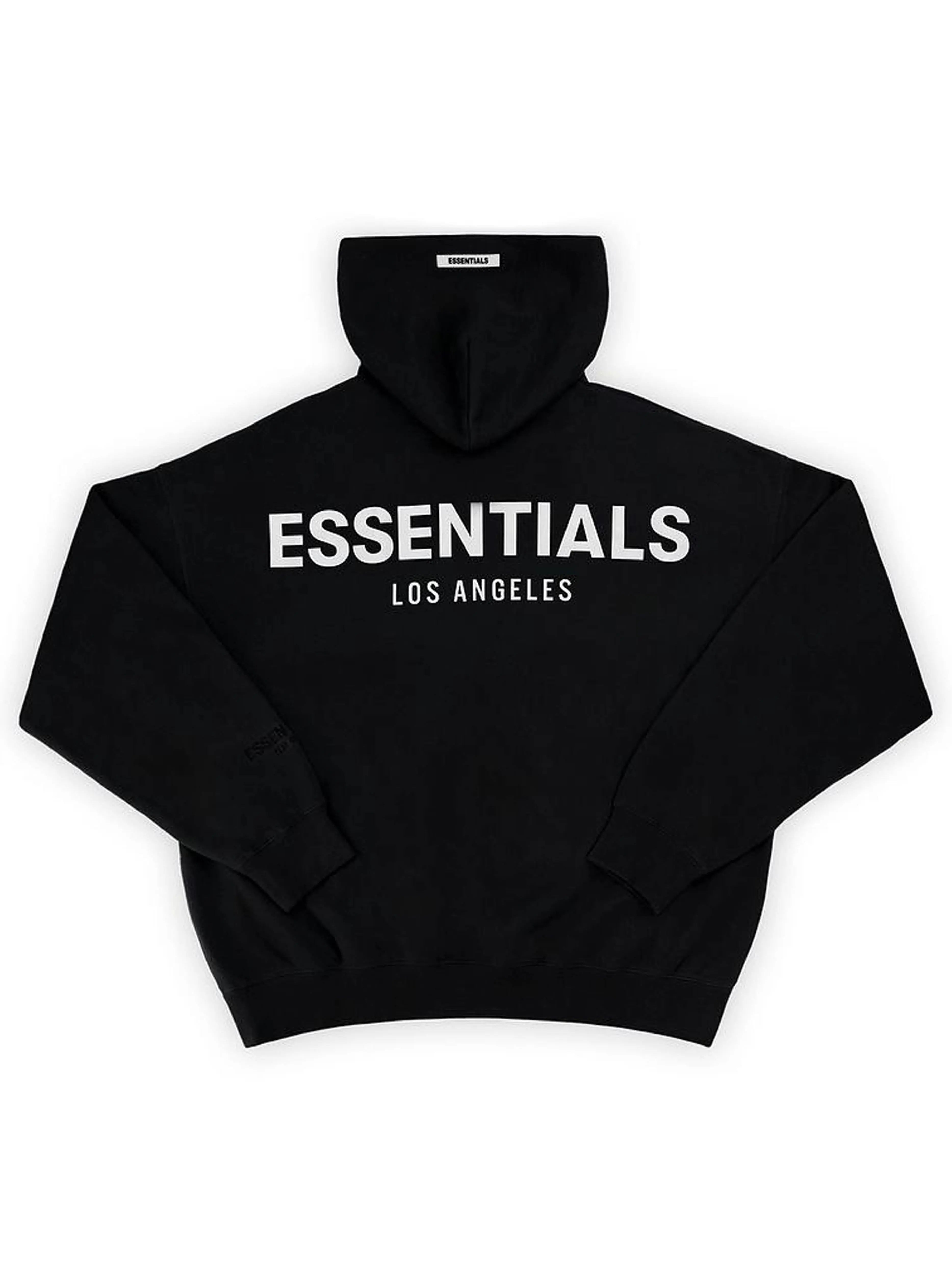Image of FEAR OF GOD ESSENTIALS Los Angeles 3M Pullover Hoodie Black Prior