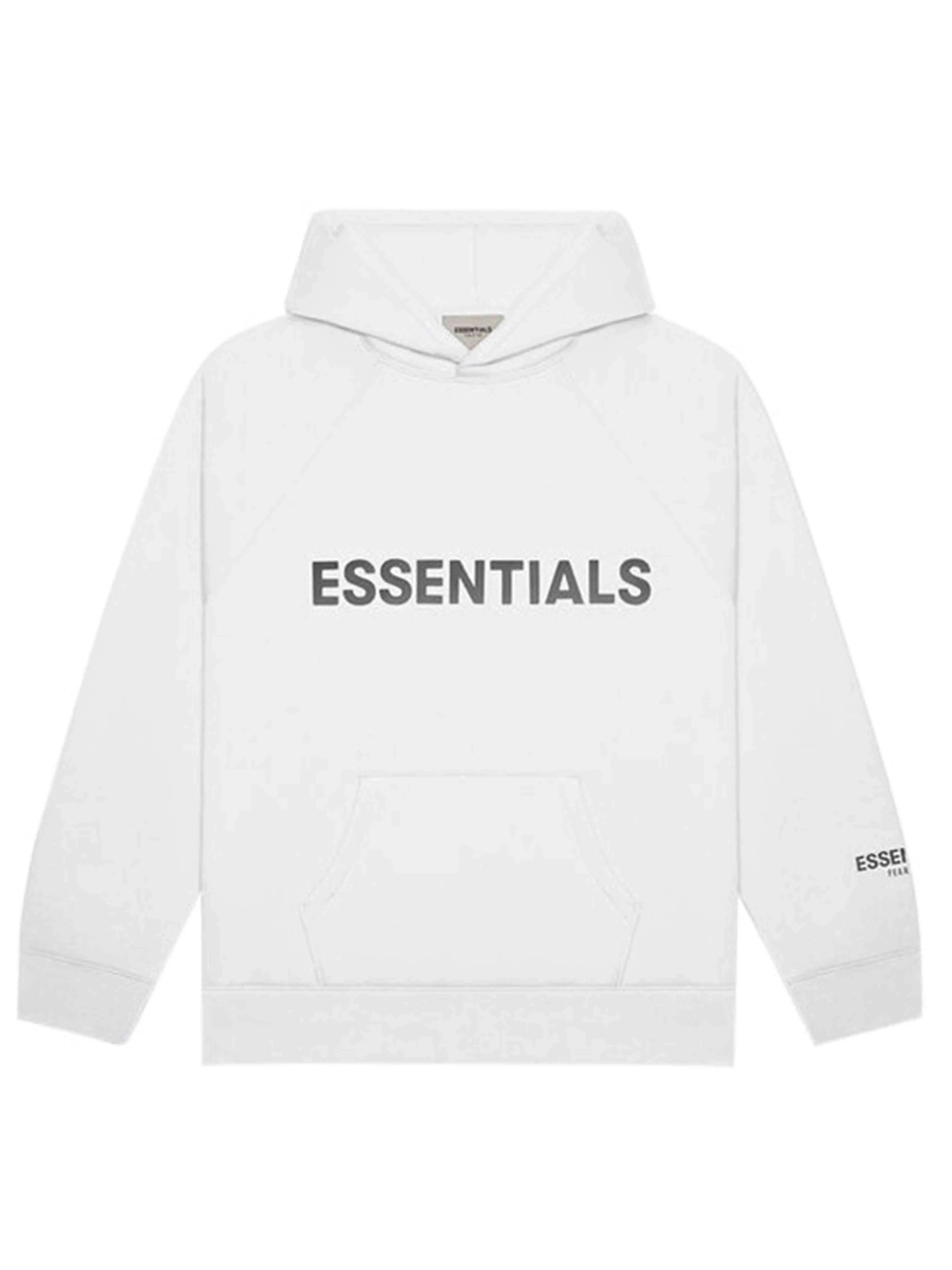 Image of FOG ESSENTIALS 3D Silicon Applique Pullover Hoodie White Fear Of God Essentials