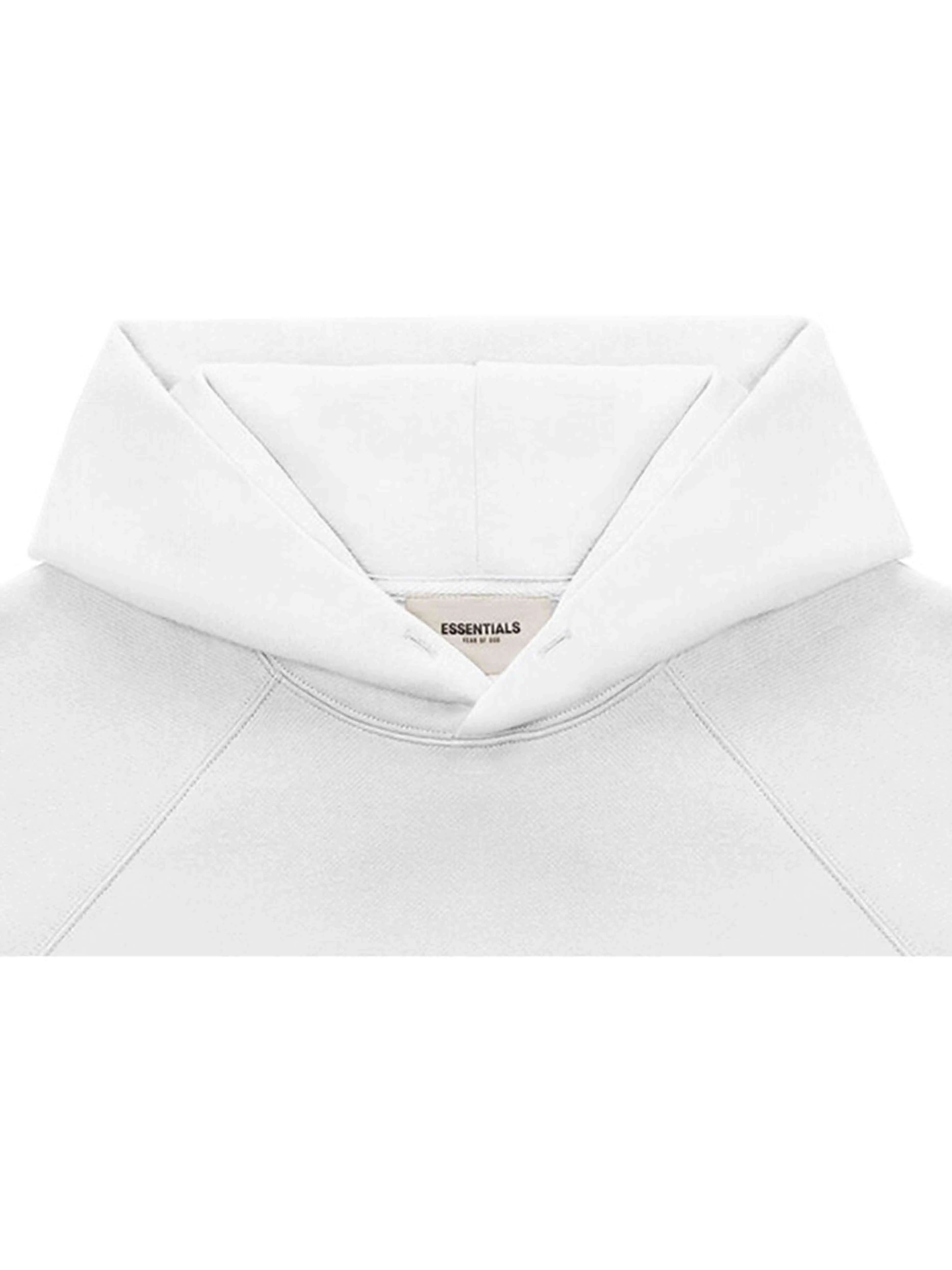 Image of FOG ESSENTIALS 3D Silicon Applique Pullover Hoodie White Fear Of God Essentials