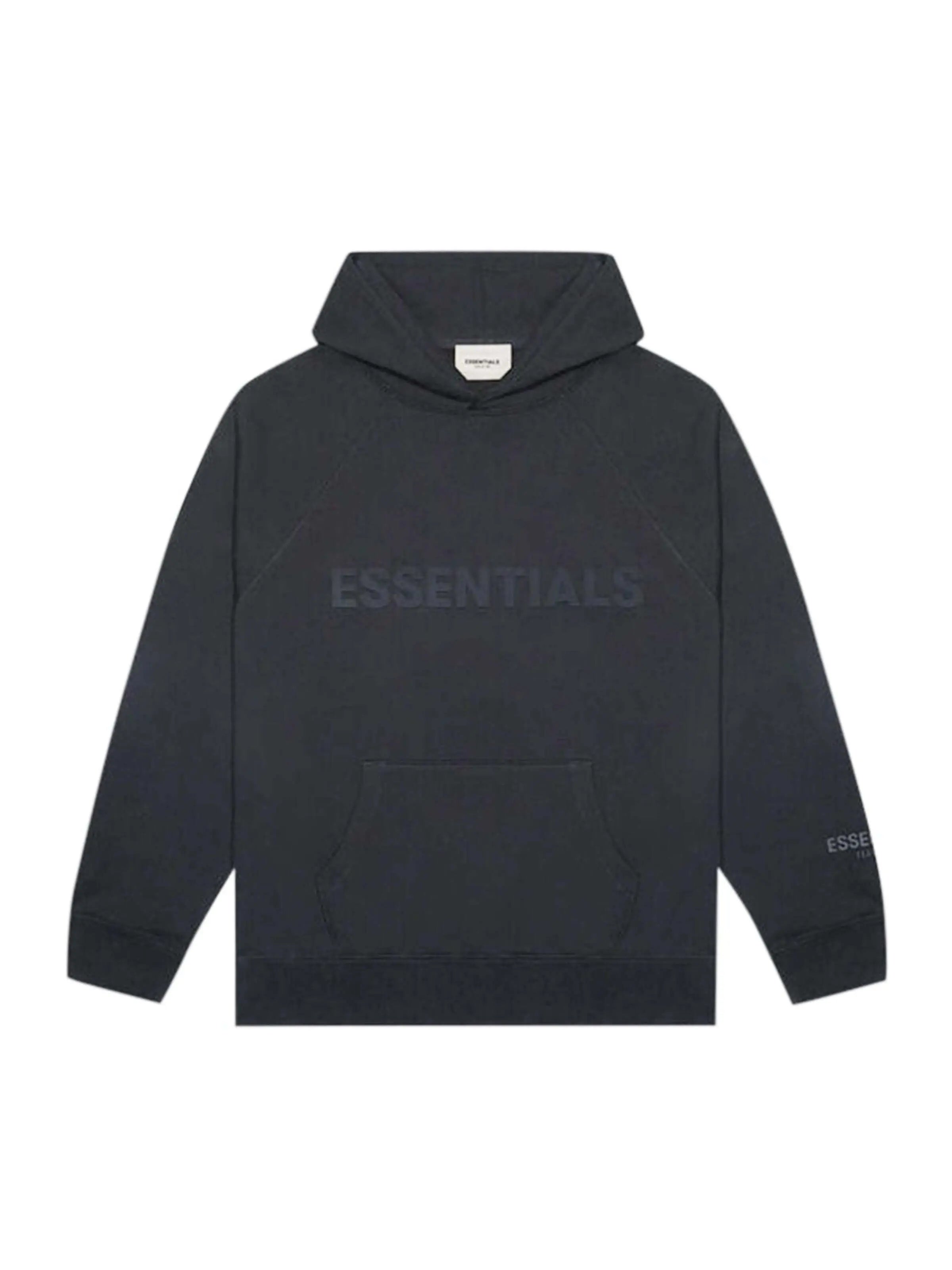 Image of Fear Of God Essentials 3D Silicon Applique Pullover Hoodie Black [FW20] Fear Of God Essentials