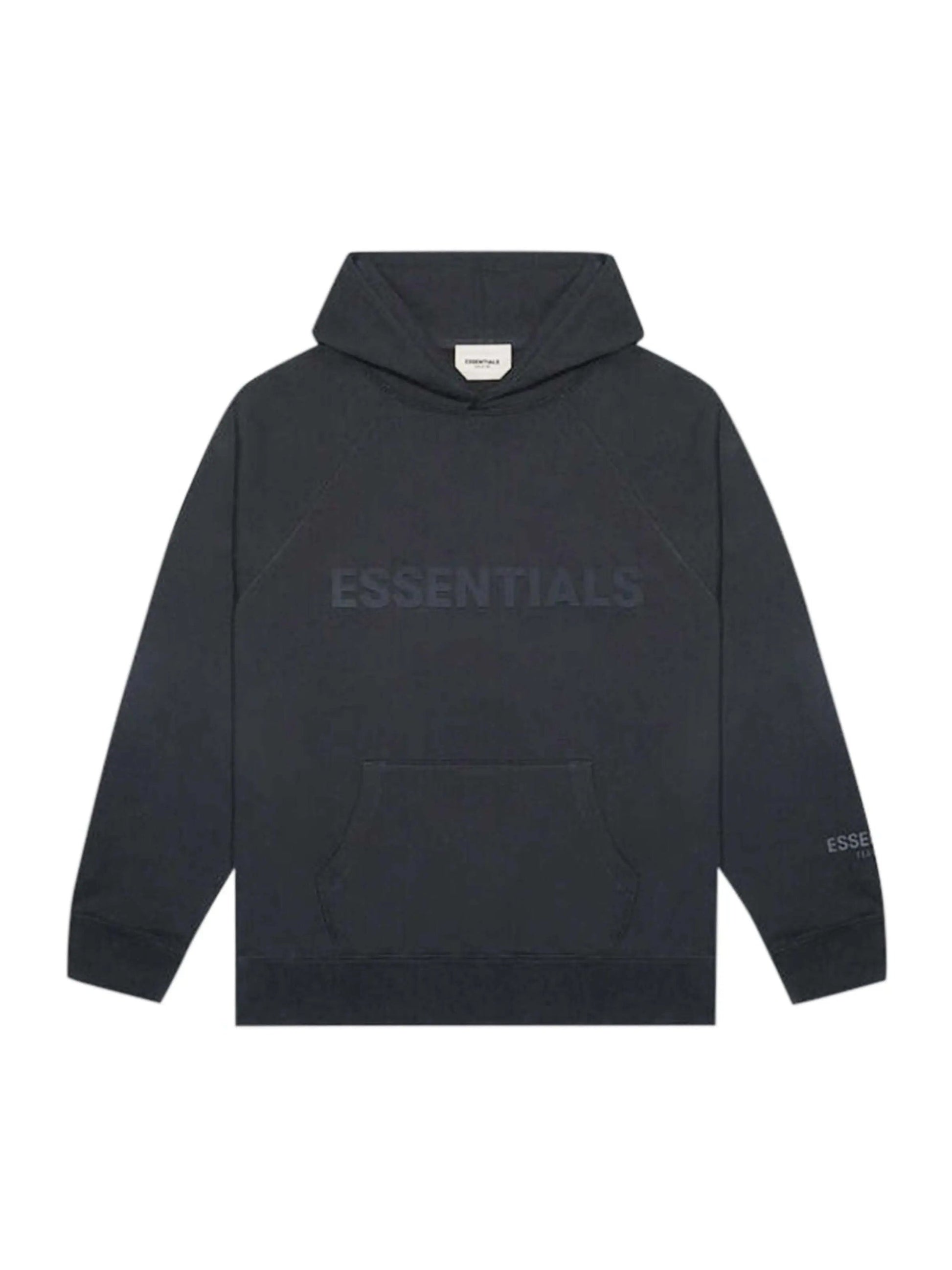 Fear Of God Essentials 3D Silicon Applique Pullover Hoodie Black [FW20] Fear Of God Essentials