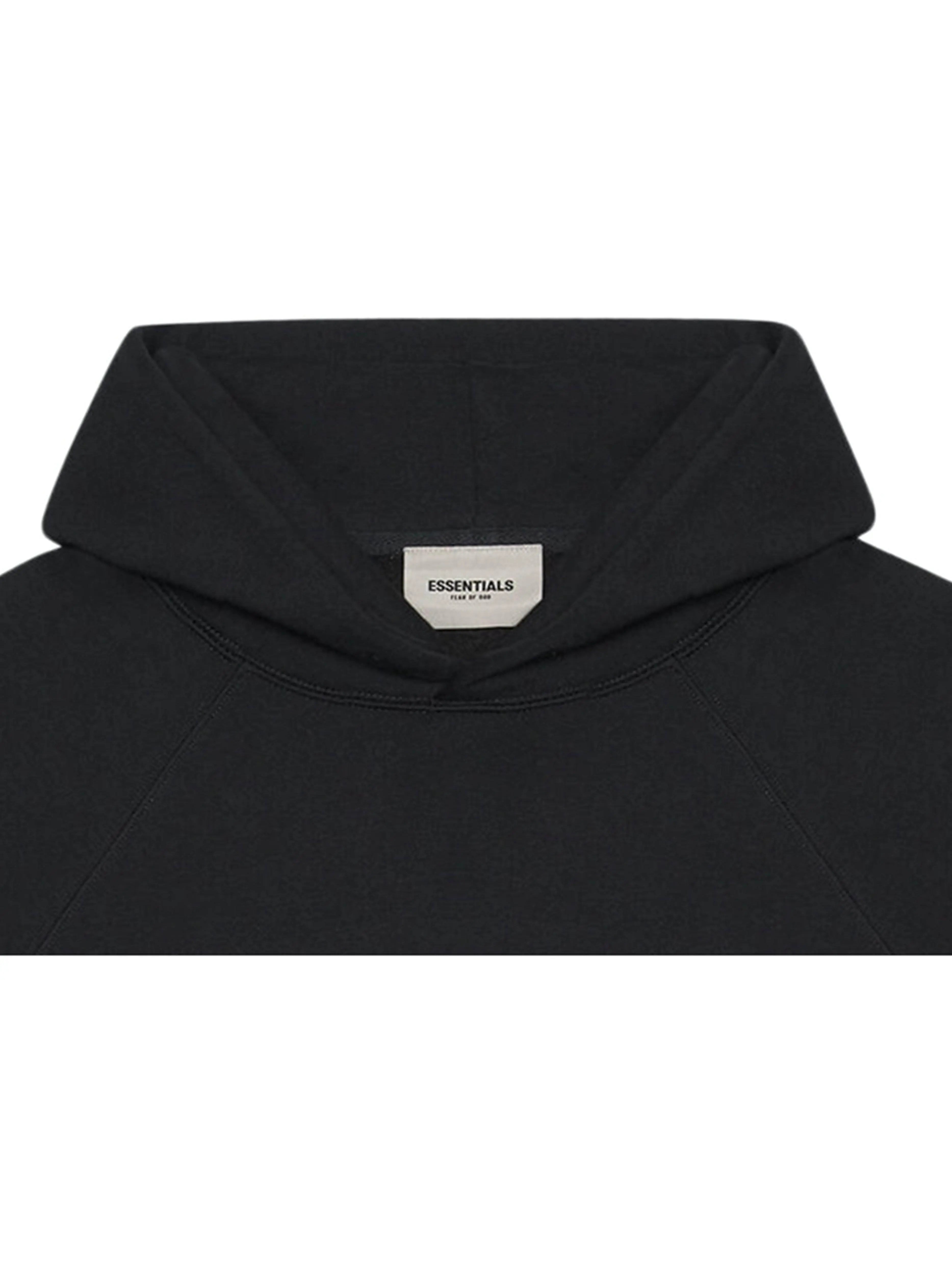 Image of Fear Of God Essentials 3D Silicon Applique Pullover Hoodie Black [FW20] Fear Of God Essentials