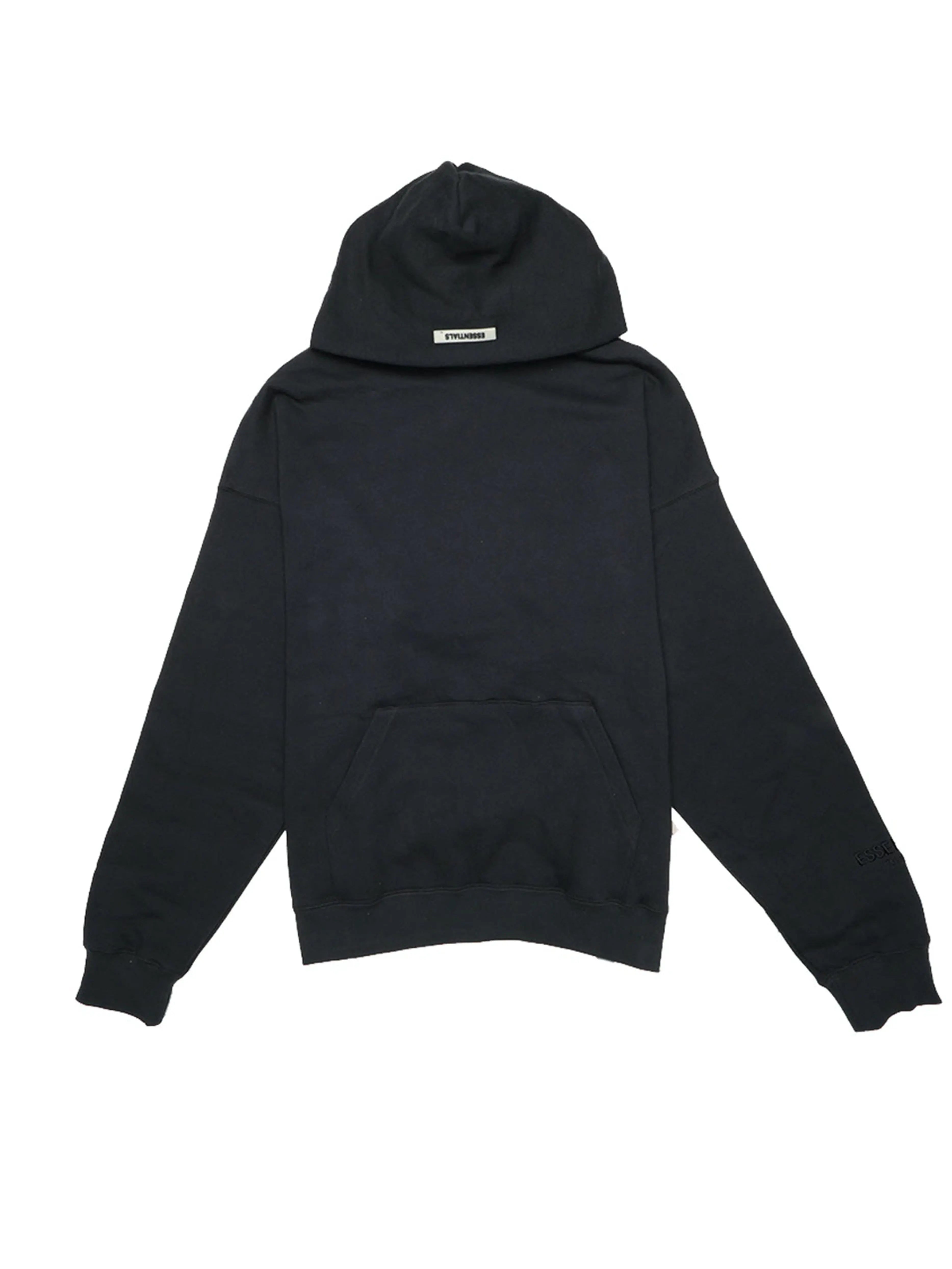 Image of Fear Of God Essentials 3M Reflective Logo Pullover Hoodie Black/White [FW19] Prior