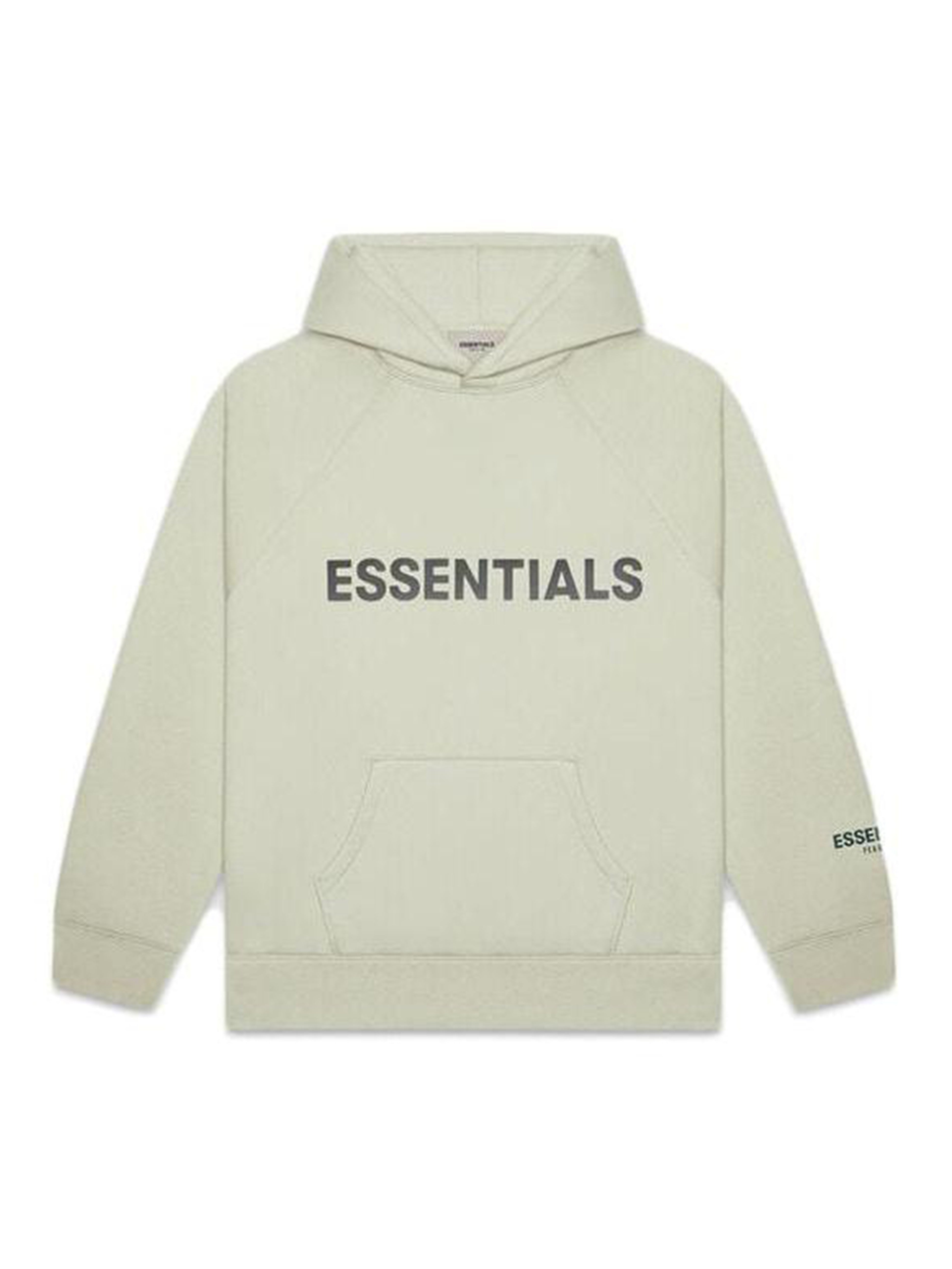 Image of Fear Of God Essentials 3d Silicon Applique Pullover Hoodie Sage [FW20] Prior