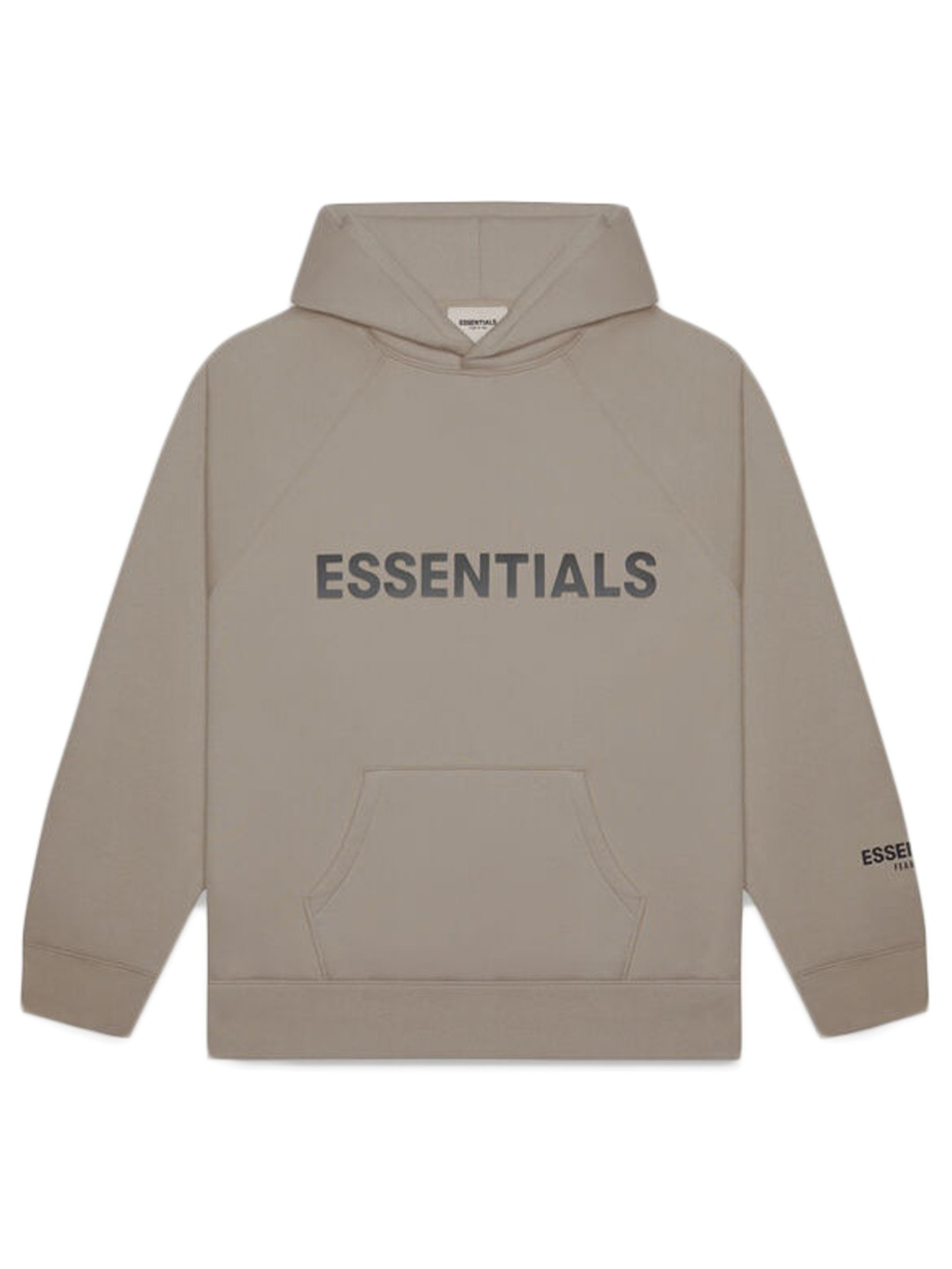 Image of Fear Of God Essentials Applique Logo Hoodie Taupe [FW20] Prior