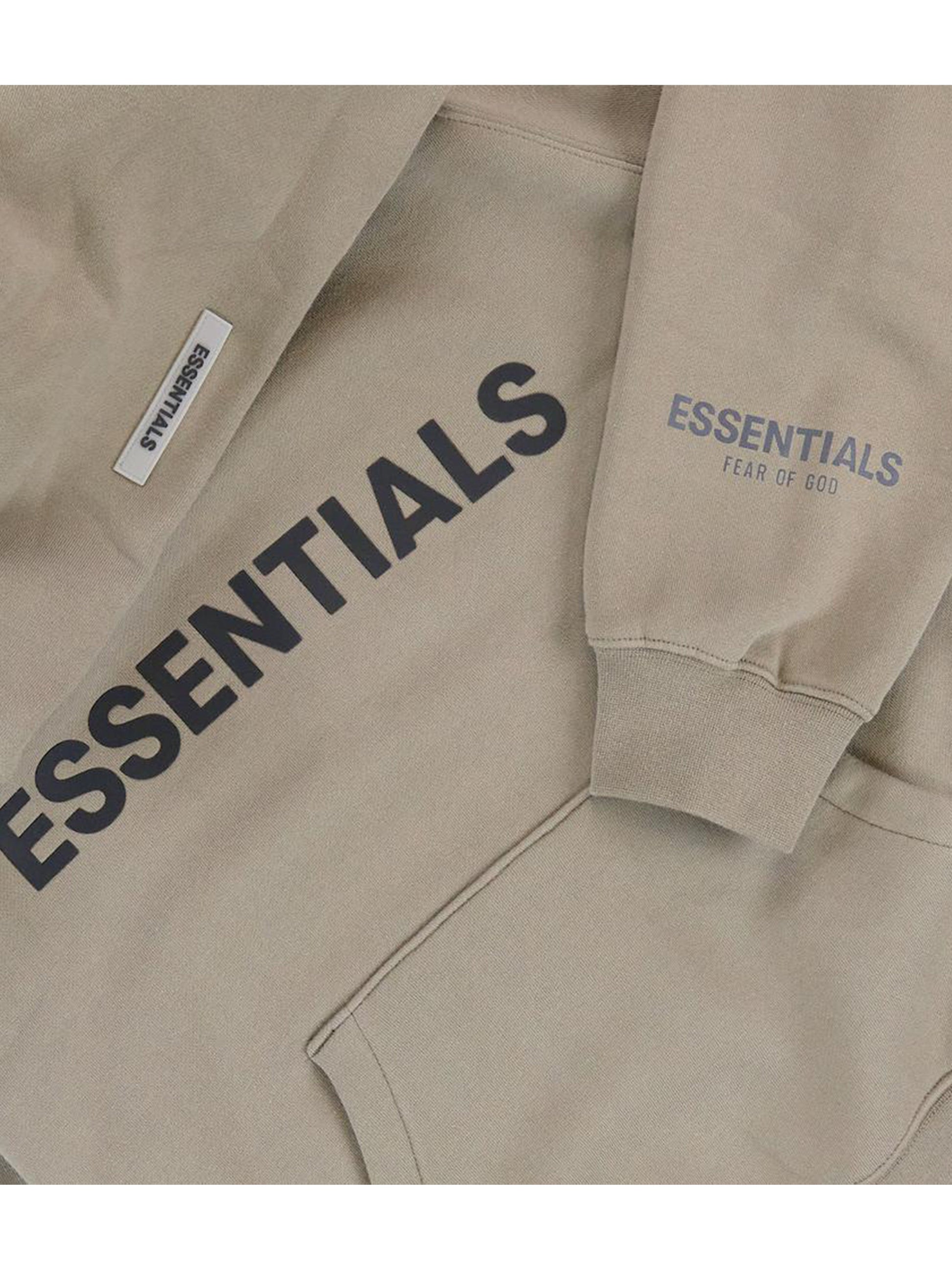 Fear Of God Essentials Applique Logo Hoodie Taupe [FW20] Prior