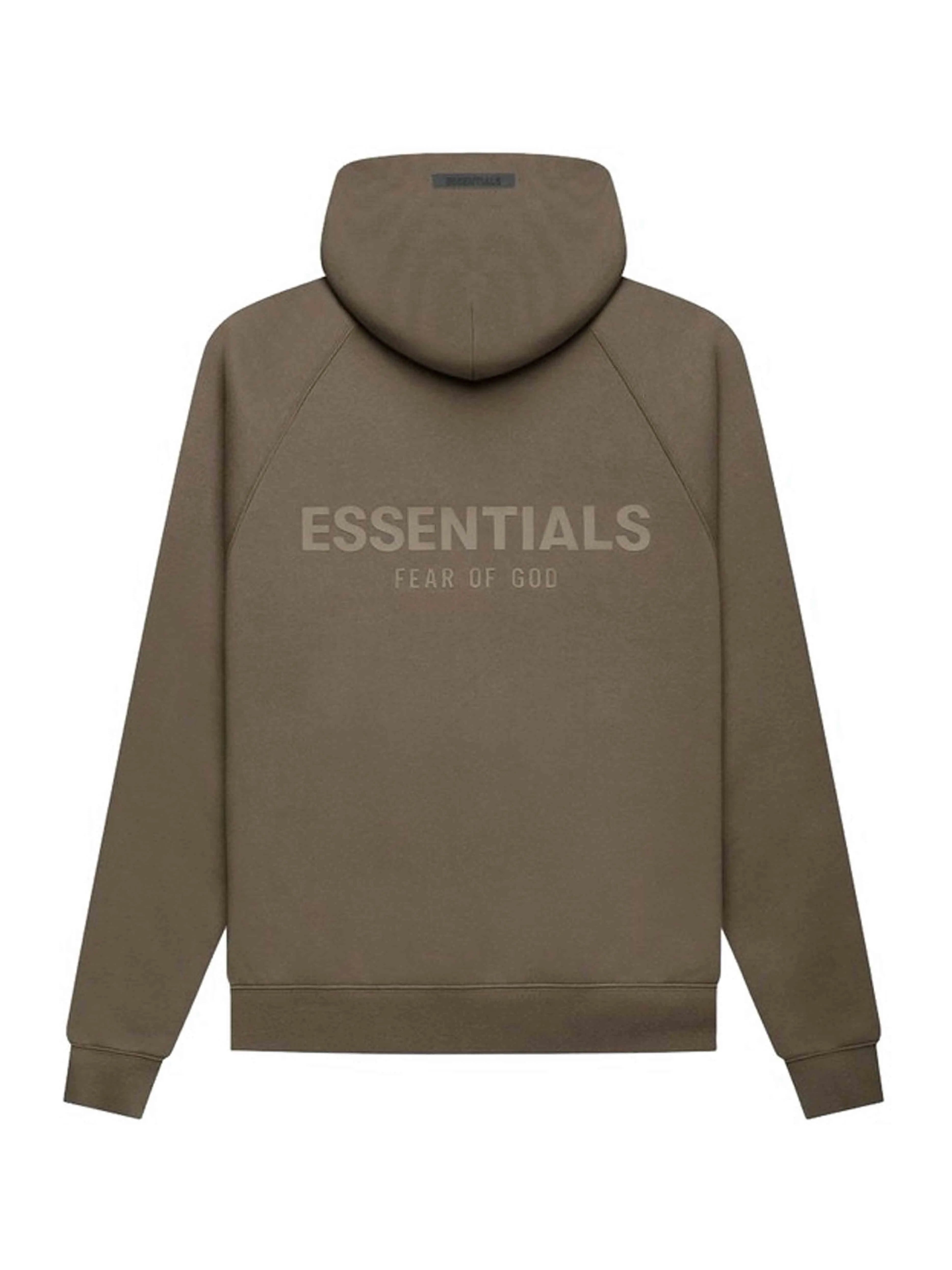 Image of Fear Of God Essentials Back Logo Hoodie Harvest [FW21] Prior