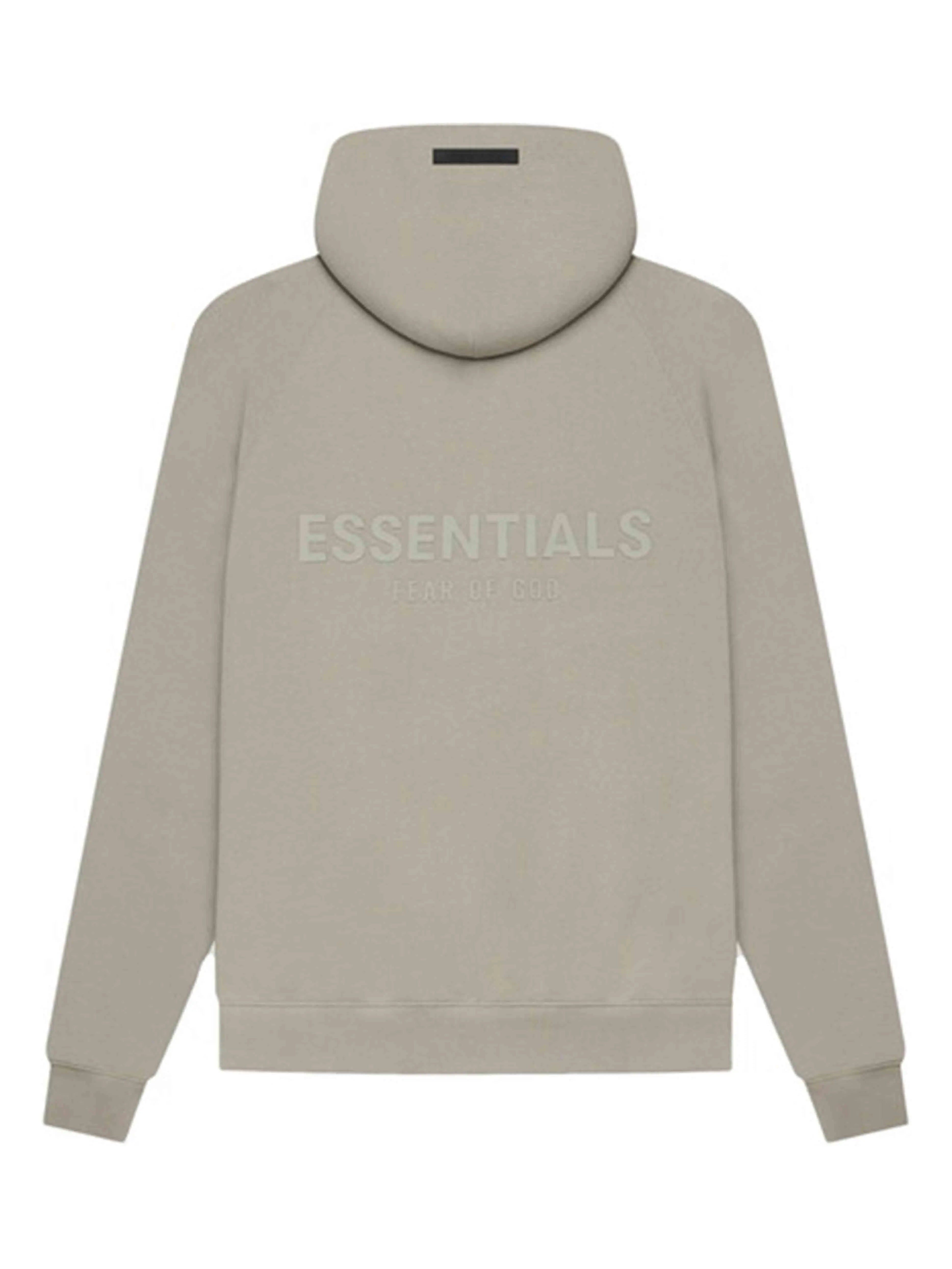 Image of Fear Of God Essentials Back Logo Hoodie Moss/Goat [SS21] Prior