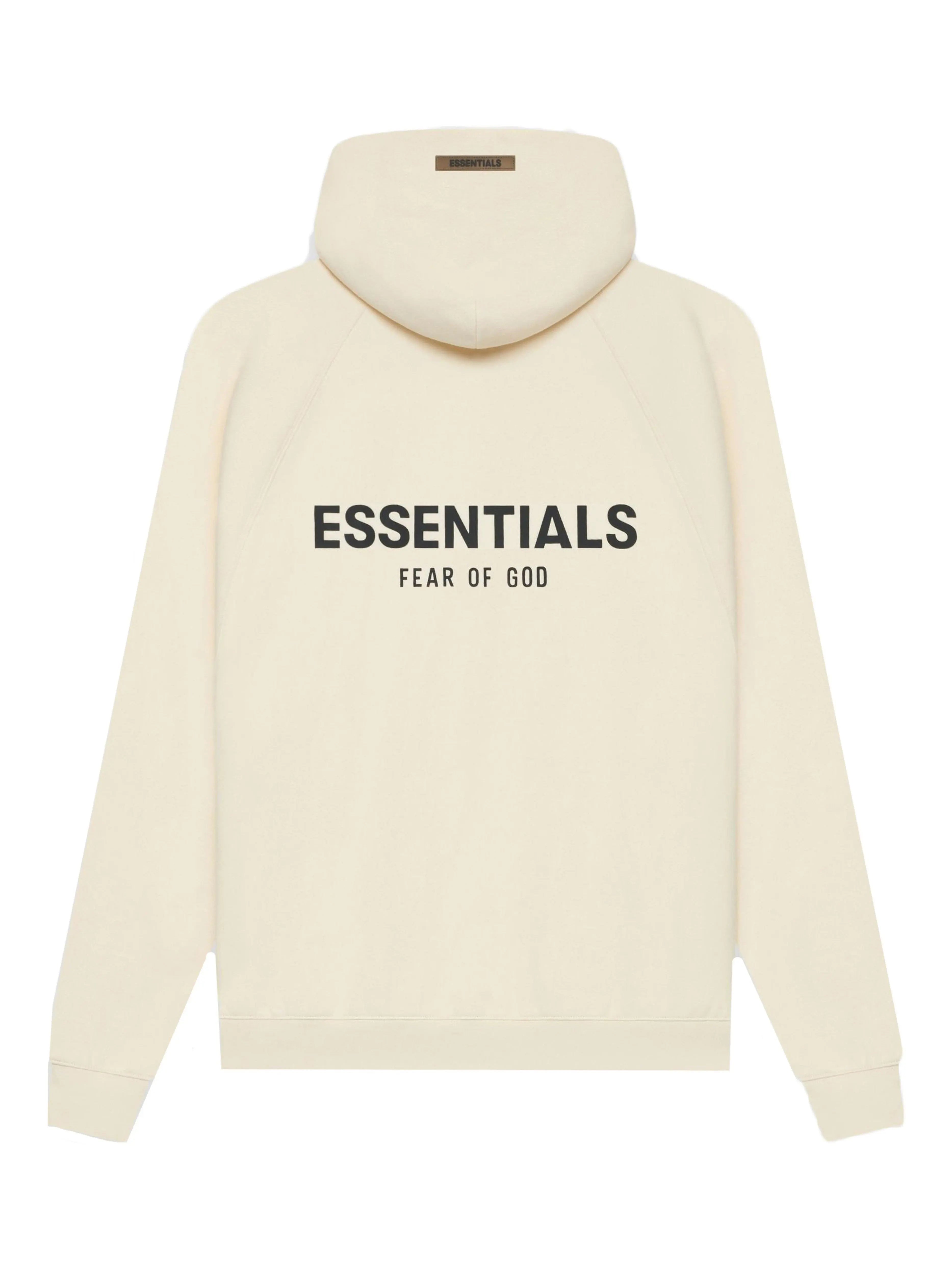Image of Fear Of God Essentials Back Logo Pullover Hoodie Cream/Buttercream [SS21] Fear Of God Essentials