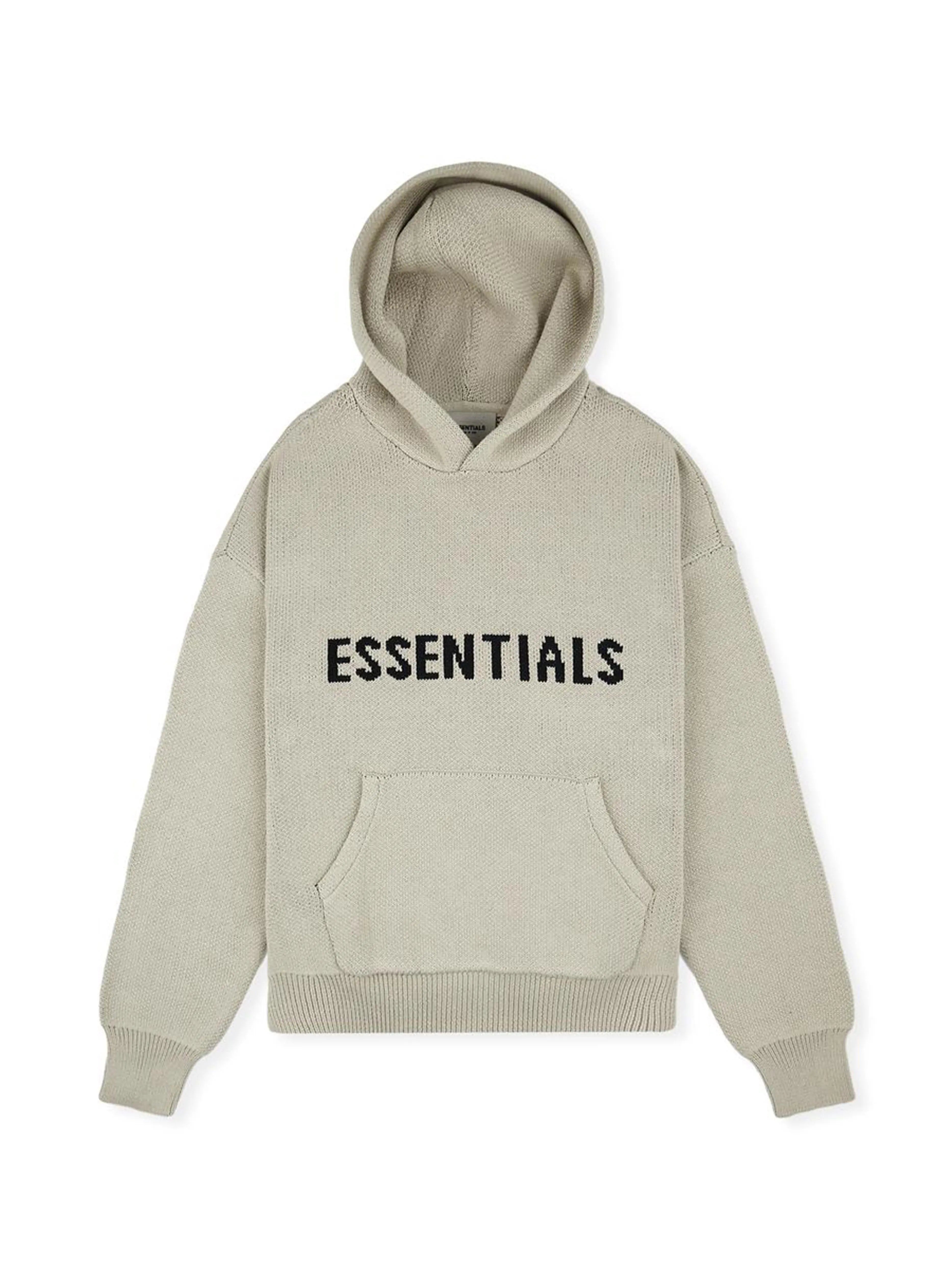 Image of Fear Of God Essentials Pullover Knit Hoodie Olive/Khaki [FW20] Prior