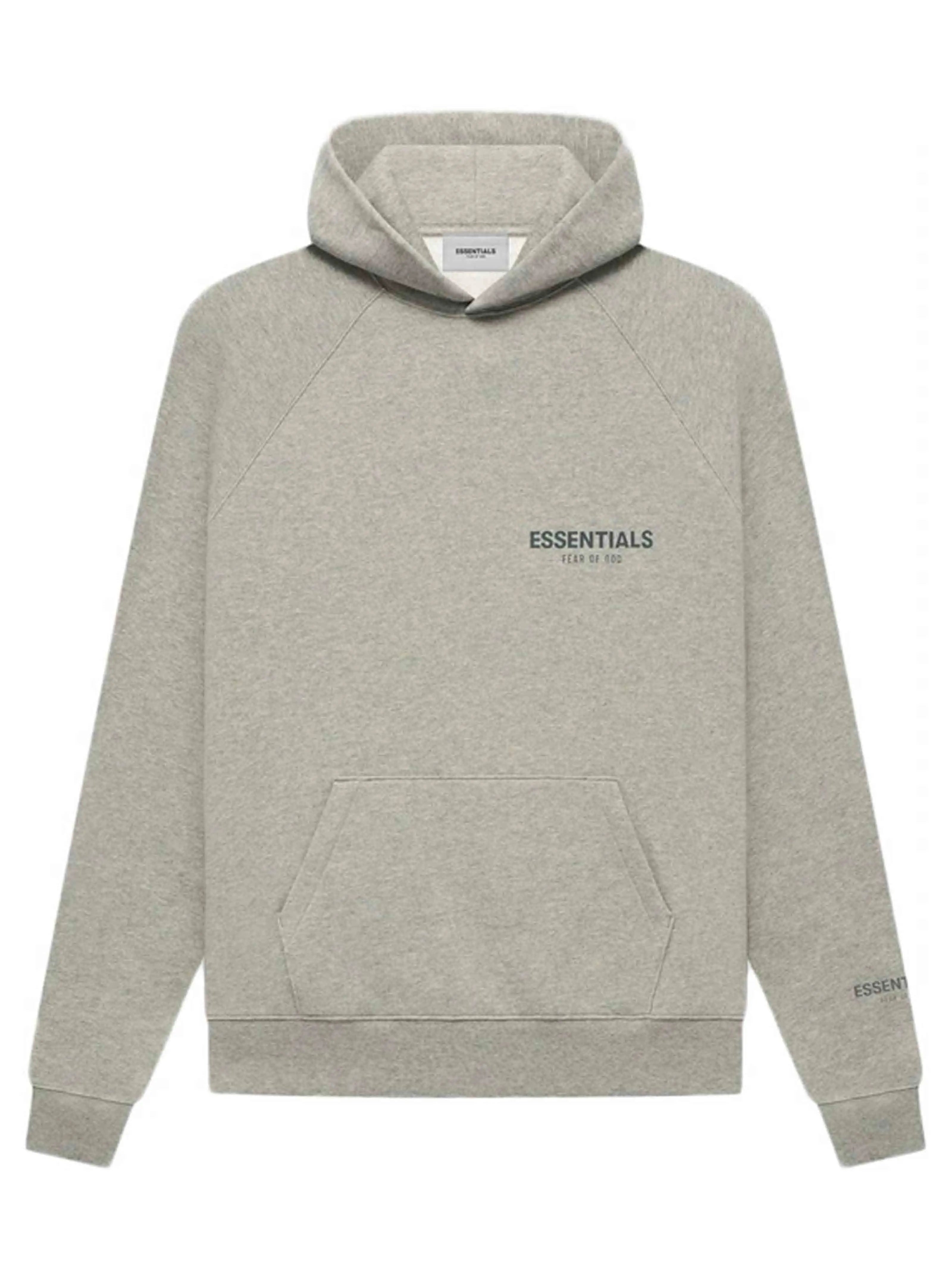 Image of Fear of God Essentials Core Collection Hoodie Dark Heather Oatmeal [FW21] Prior