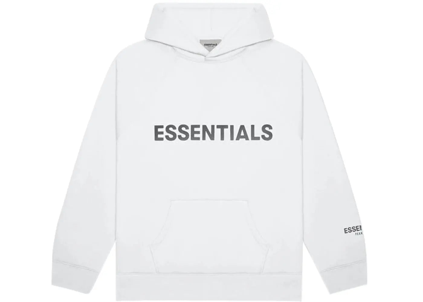 Image of Fear of God Essentials Pullover Hoodie Applique Logo White Prior