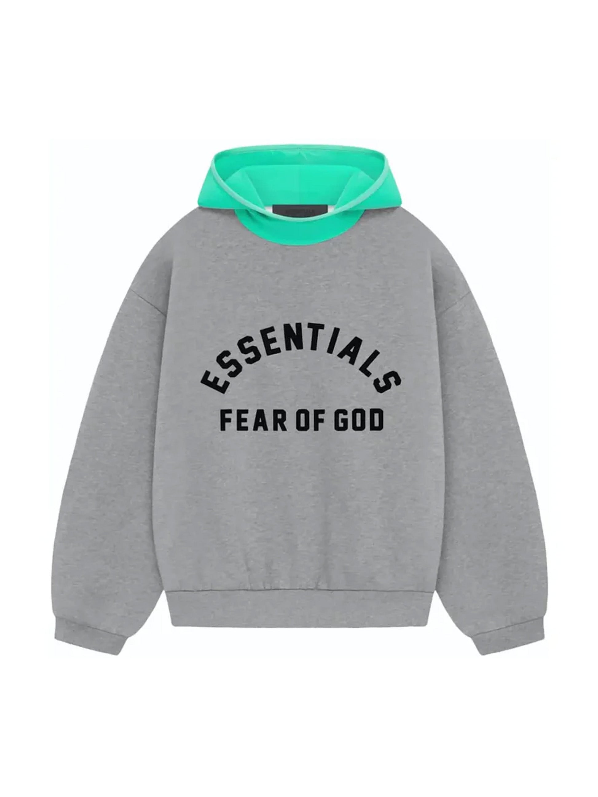 Fear of God Essentials Nylon Fleece Hoodie Dark Heather Oatmeal/Mint Leaf