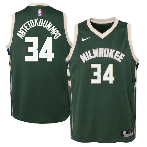 GIANNIS ANTETOKOUNMPO MILWAUKEE BUCKS NBA ICON YOUTH SWINGMAN JERSEY - Basketball Jersey World