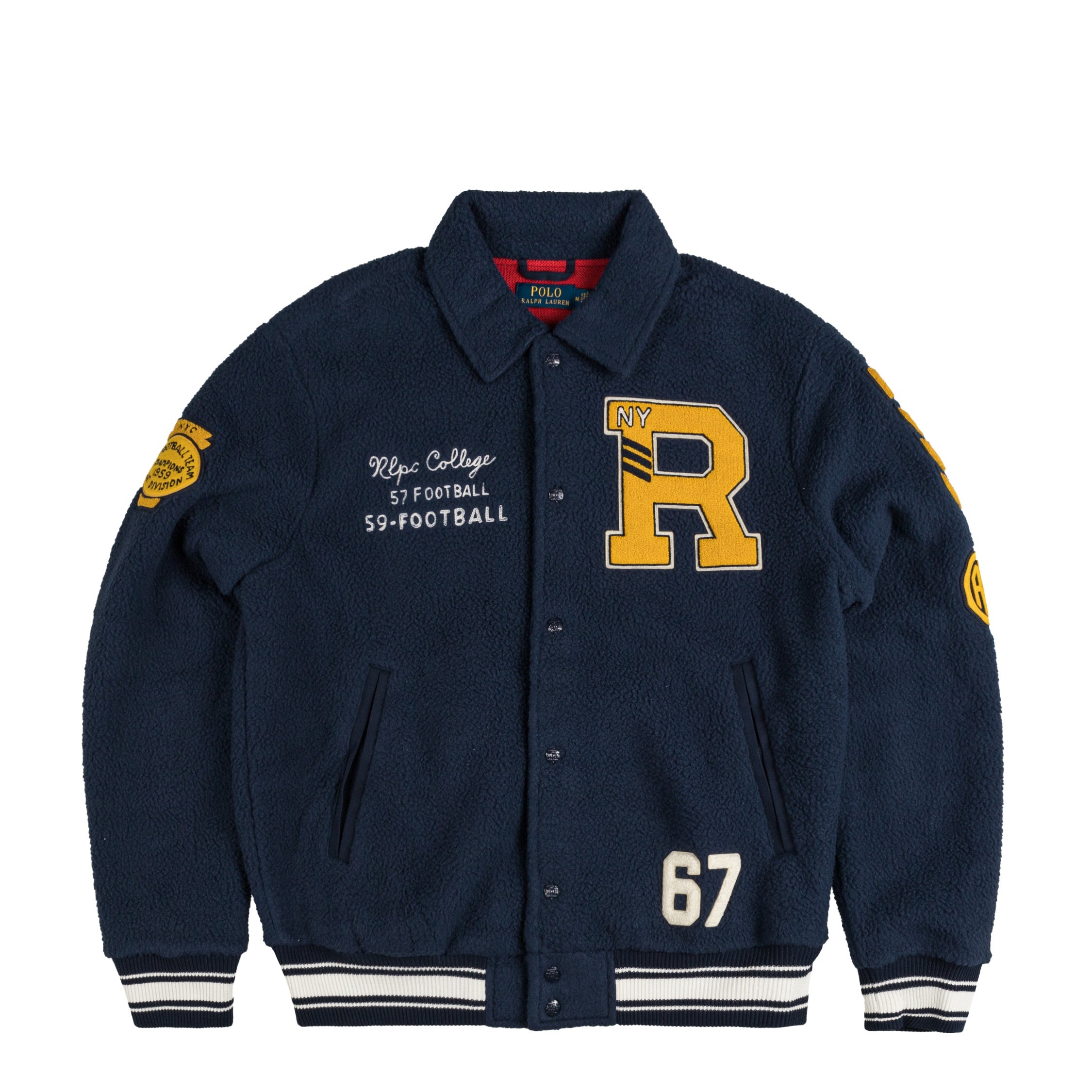 Image of Polo Ralph Lauren Pile Fleece Letterman Jacket
