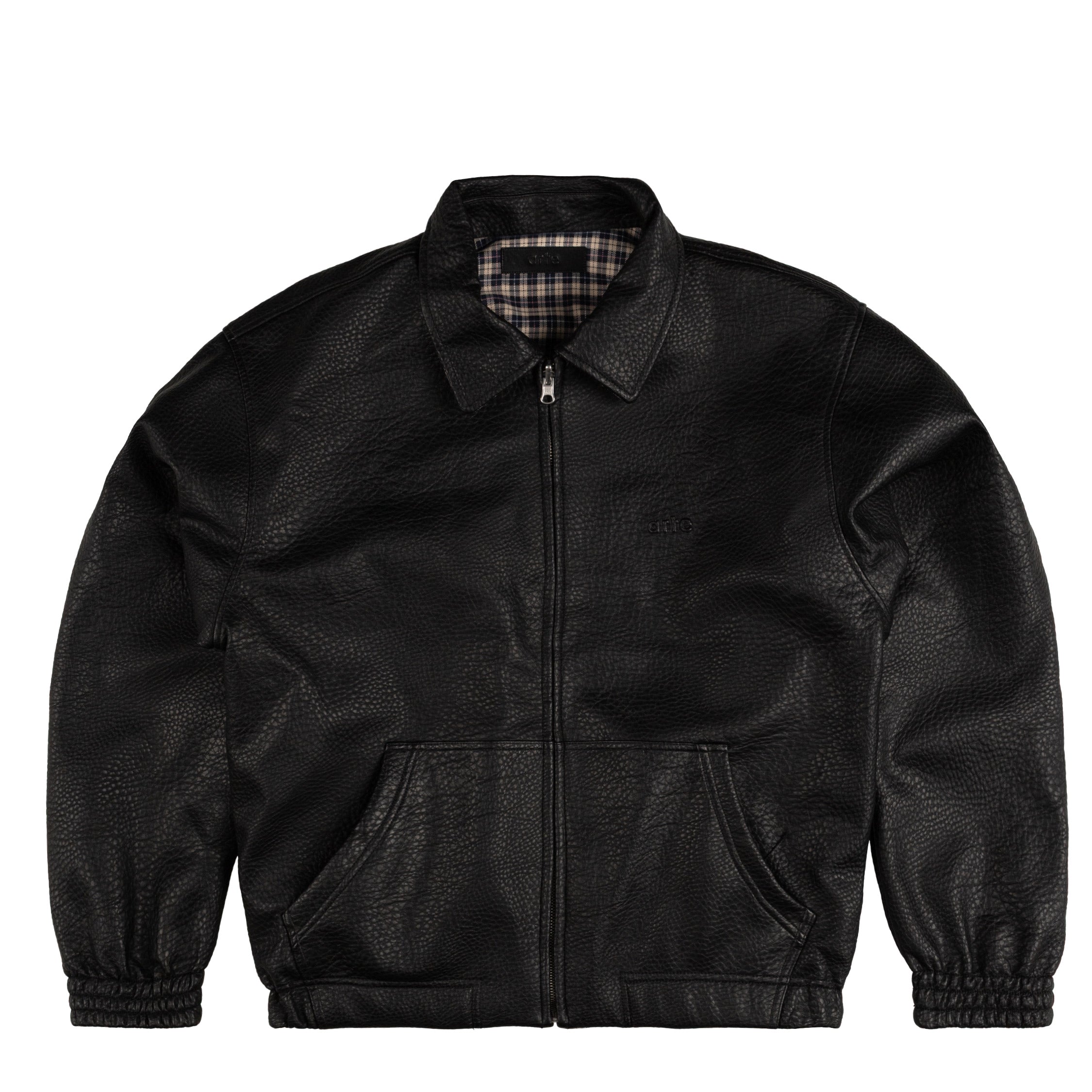 Image of Arte Antwerp Reversible Plaid Leather Jacket