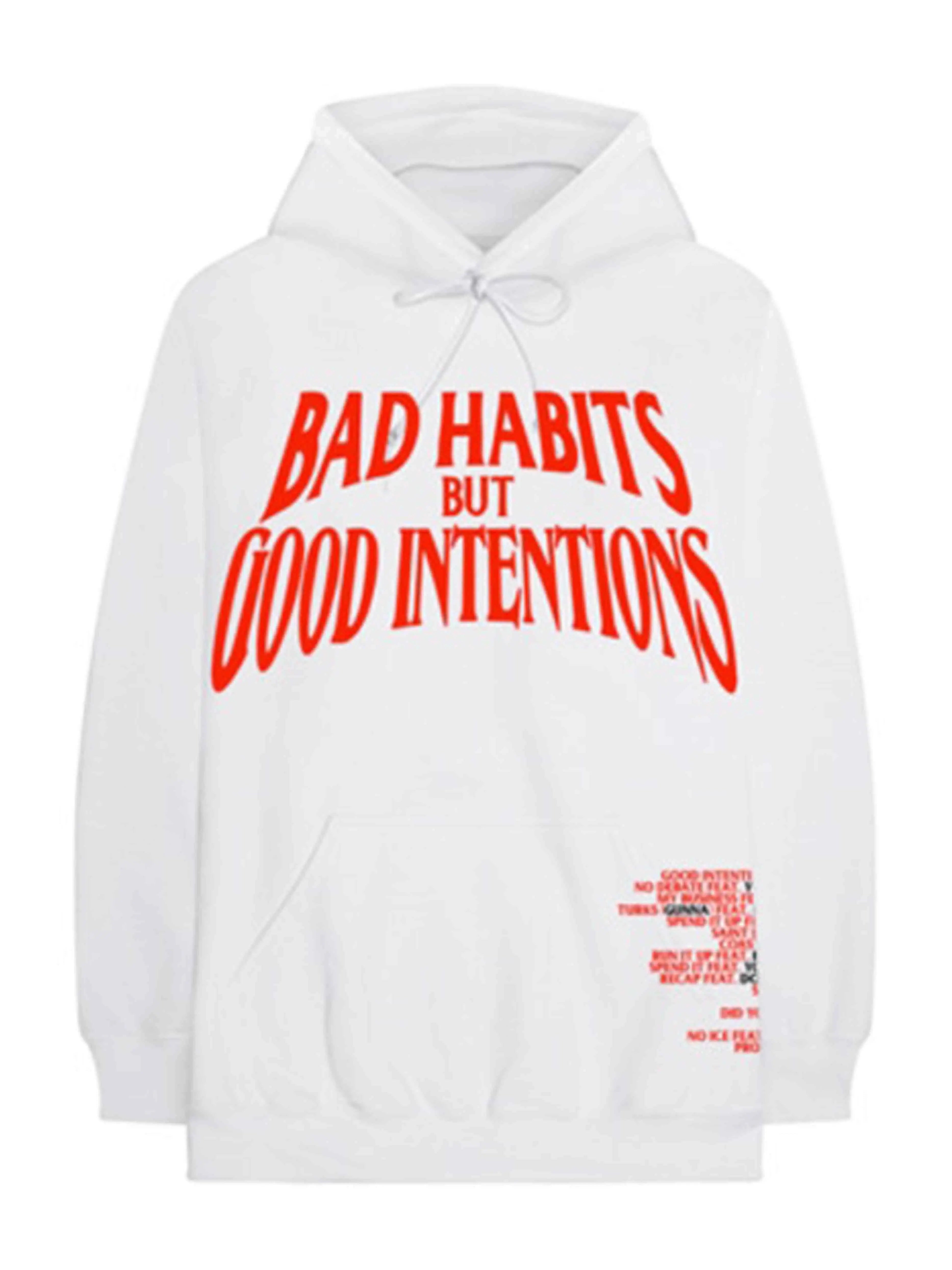 Image of Nav X Vlone Bad Habits Hoodie White Vlone