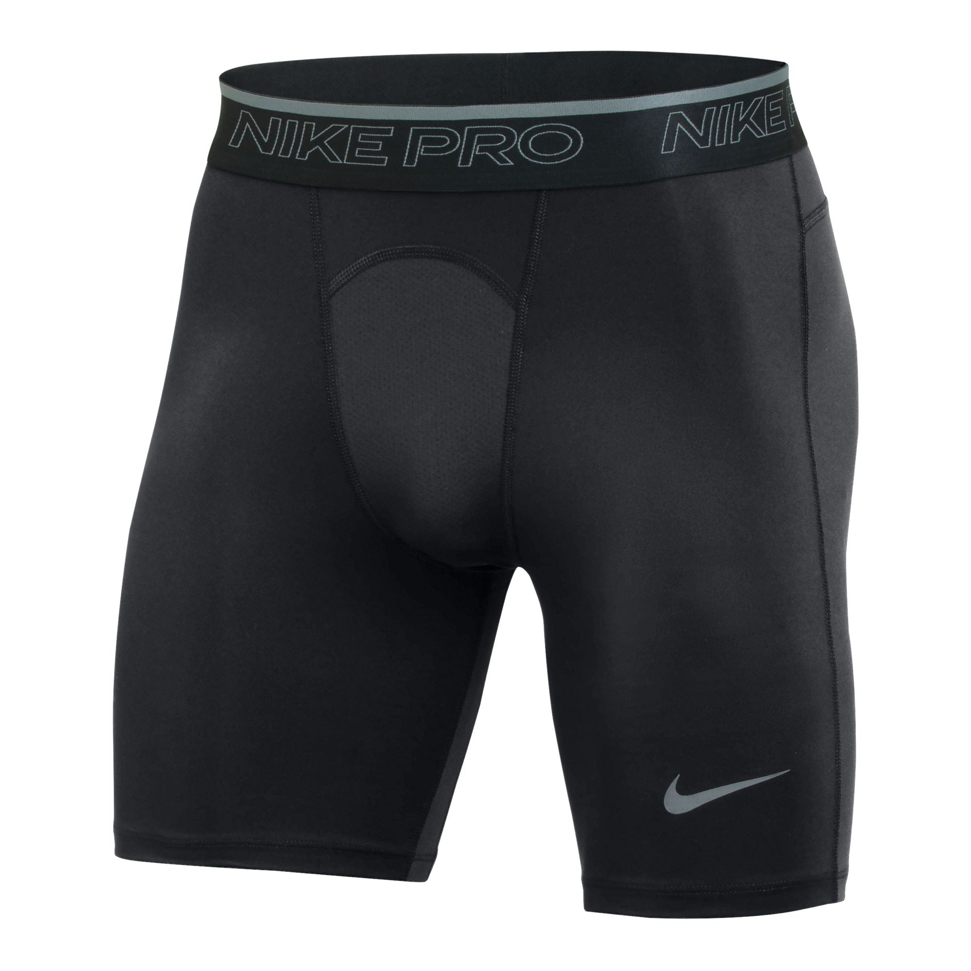 Image of Nike Mens Pro Tight Compression Shorts Black/Cool Grey Front