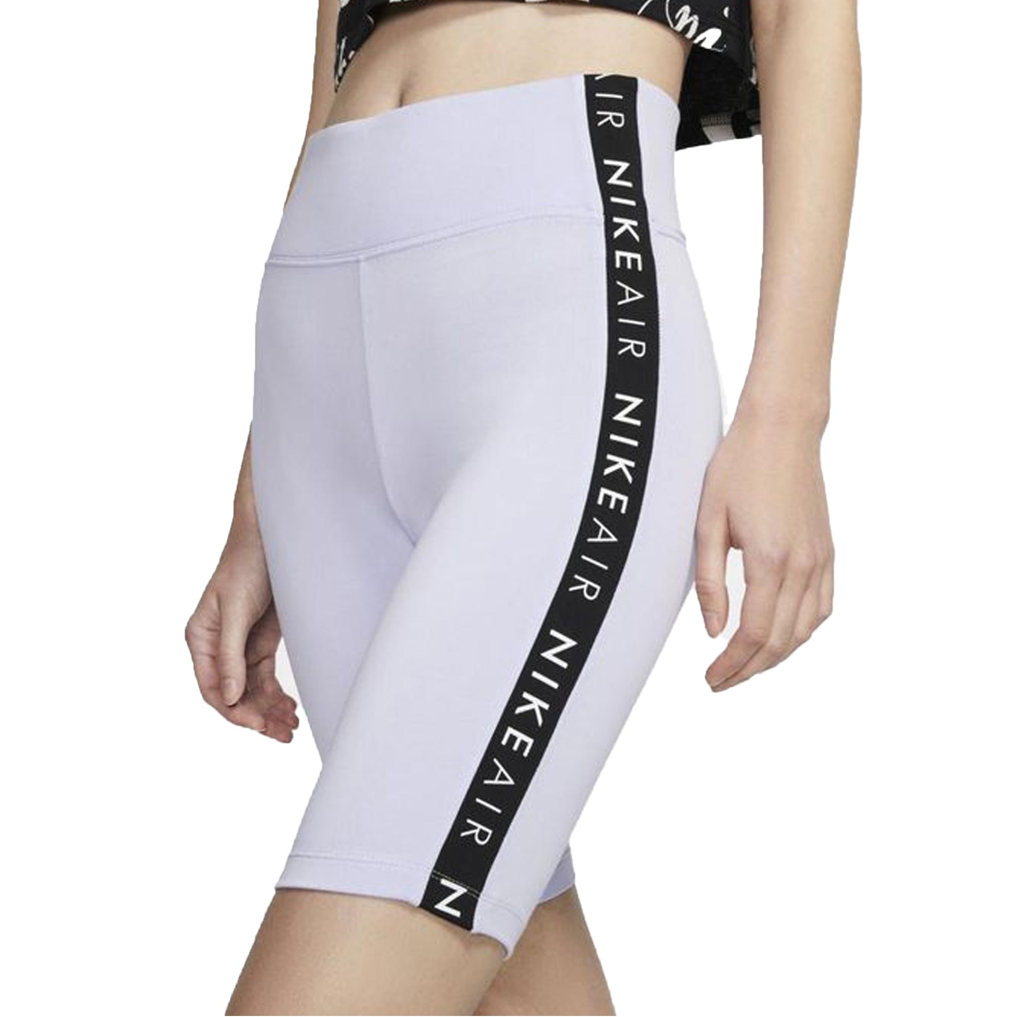 Image of Nike Womens Air Shorts Lavender Mist/Black Side
