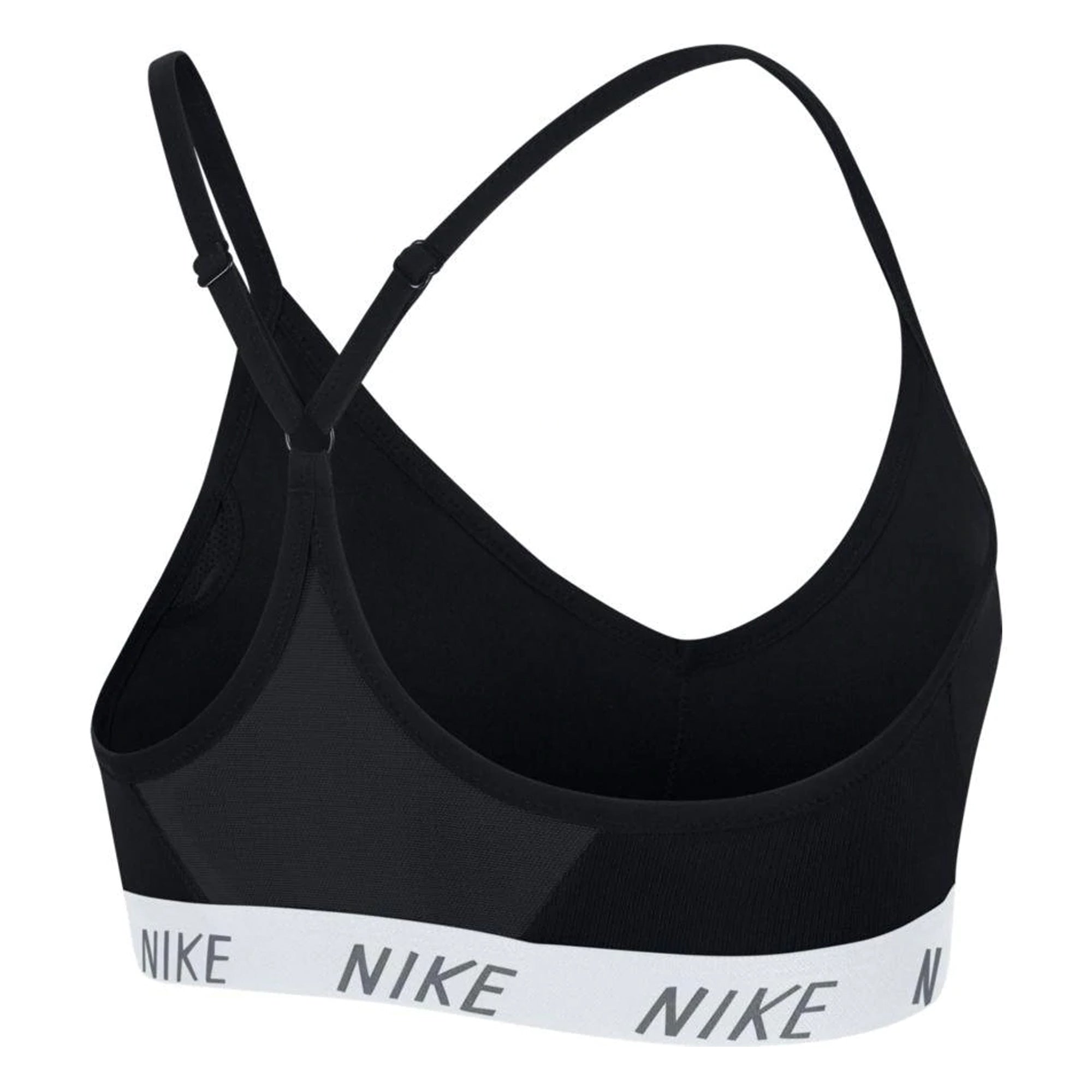 Image of Nike Womens Indy DriFIT VNeck Sports Bra Black/White Back