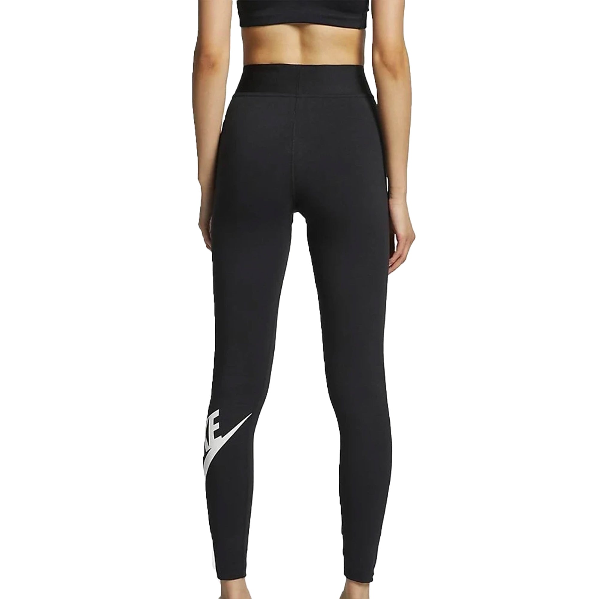 Image of Nike Womens LegASee High Waist Tights Black/White Back