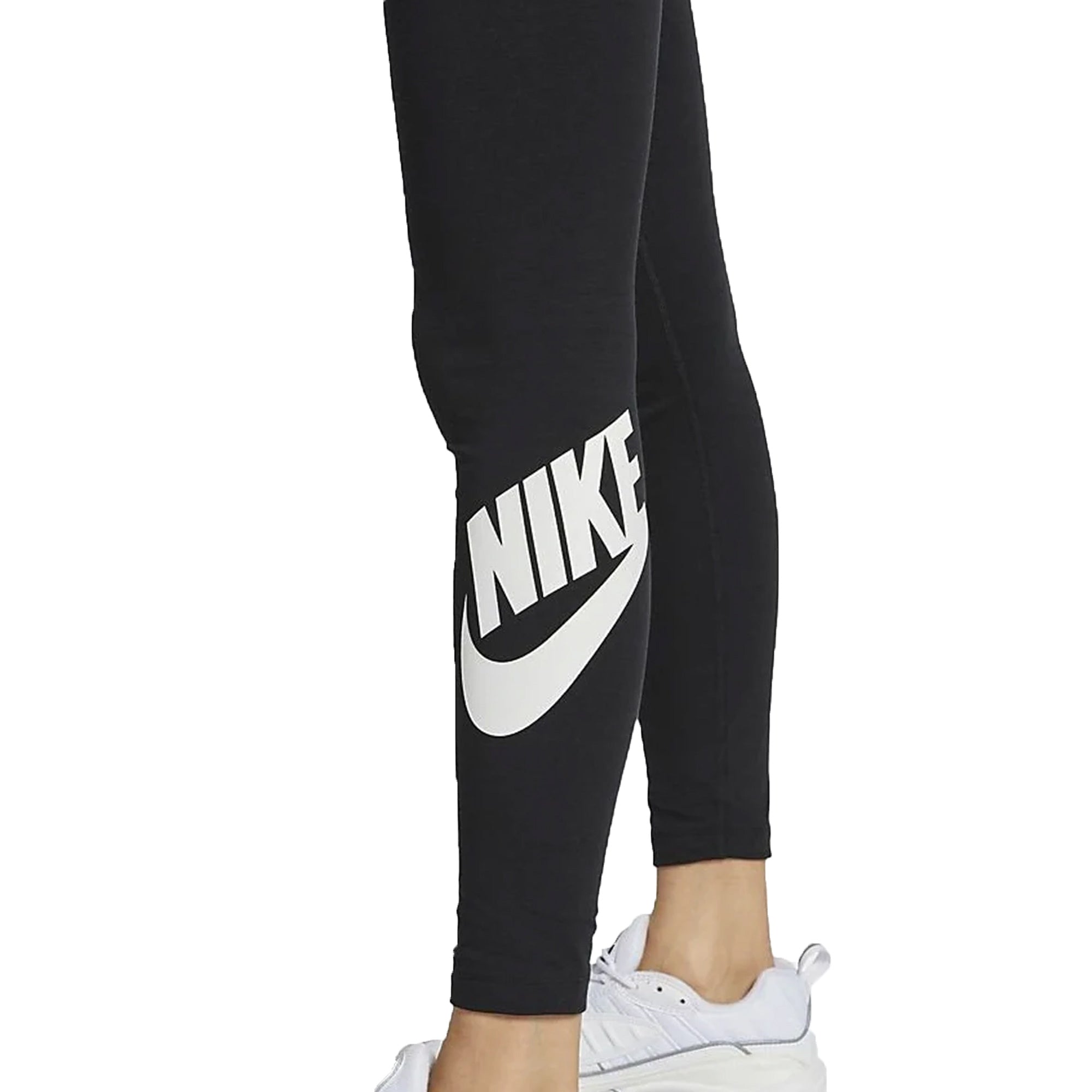 Image of Nike Womens LegASee High Waist Tights Black/White Side