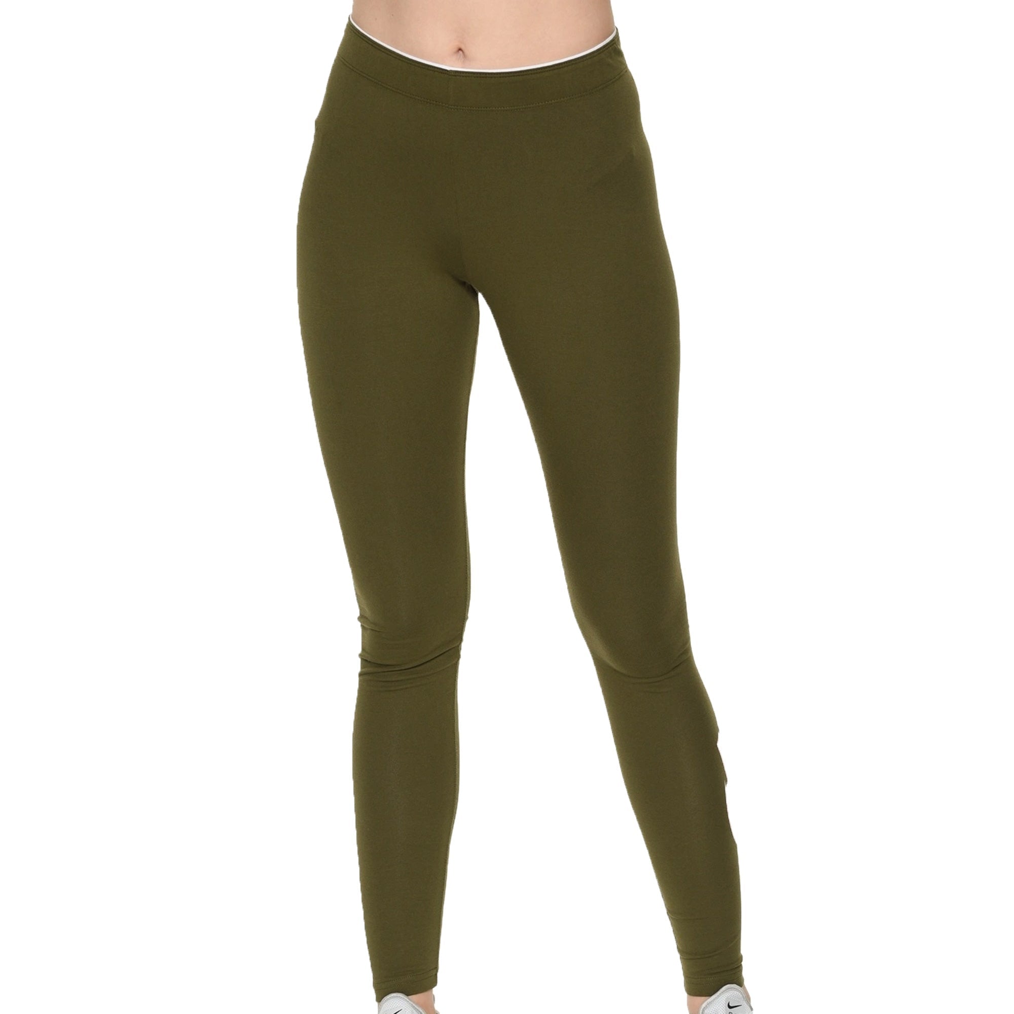 Image of Nike Womens LegASee High Waist Tights Olive Canvas Front