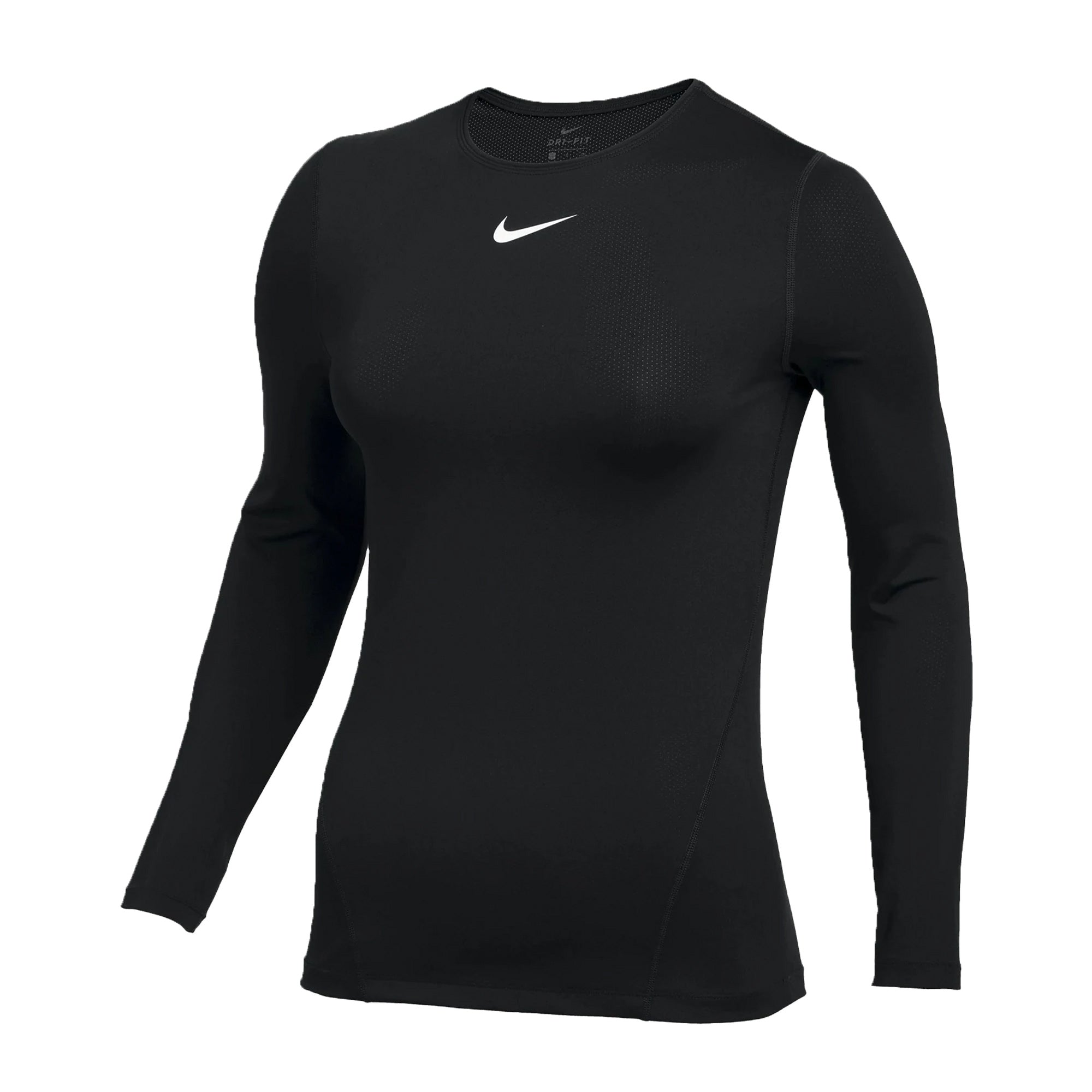 Image of Nike Womens Pro All Over Mesh Training Long Sleeve Top Black Front