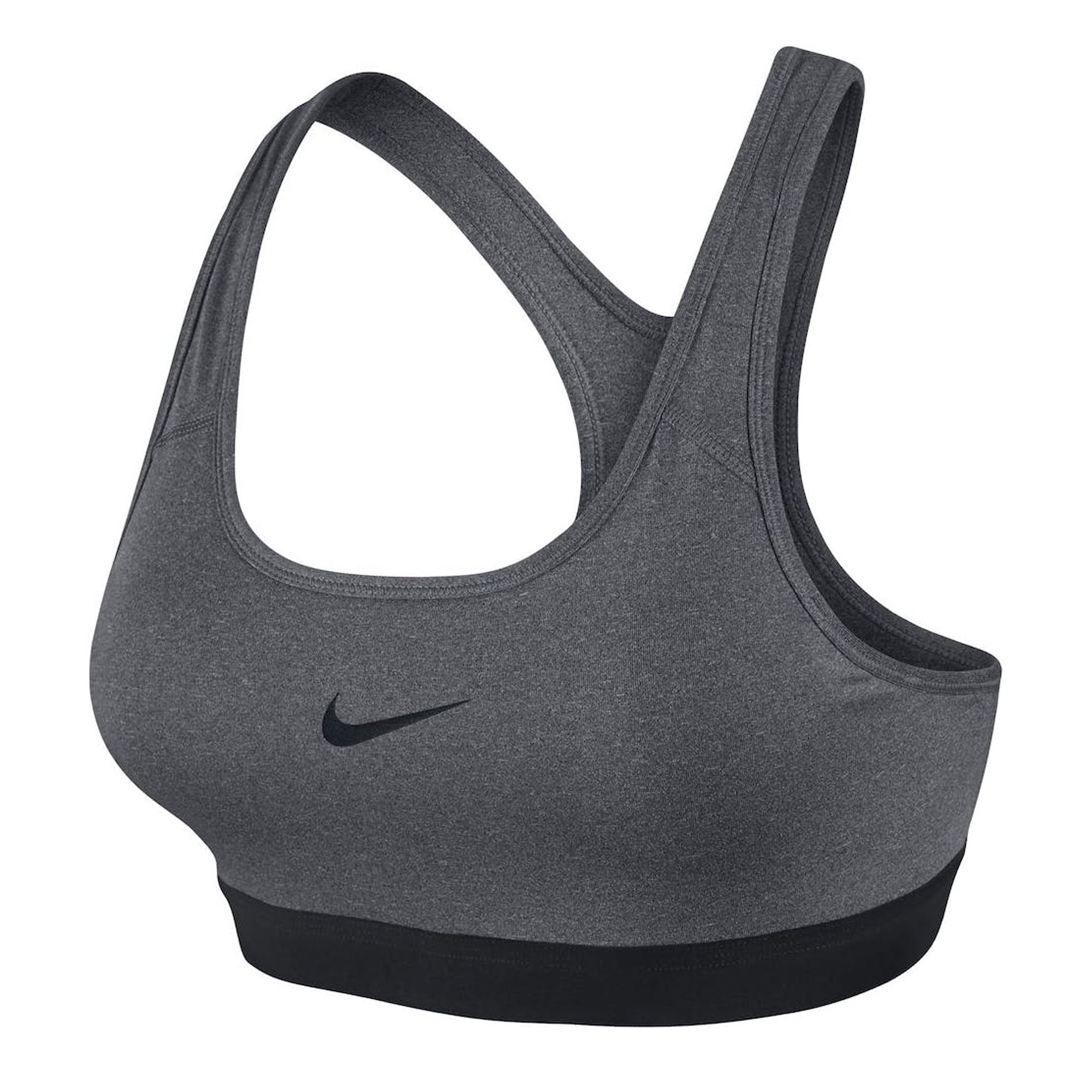 Image of Nike Womens Pro Classic Padded Sports Bra Carbon Heather/Black Front