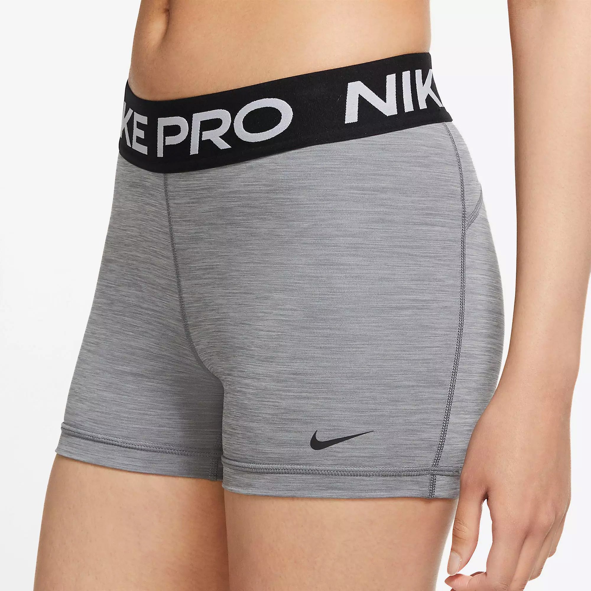 Image of Nike Womens Pro Tight 3 Shorts Grey/Black Side