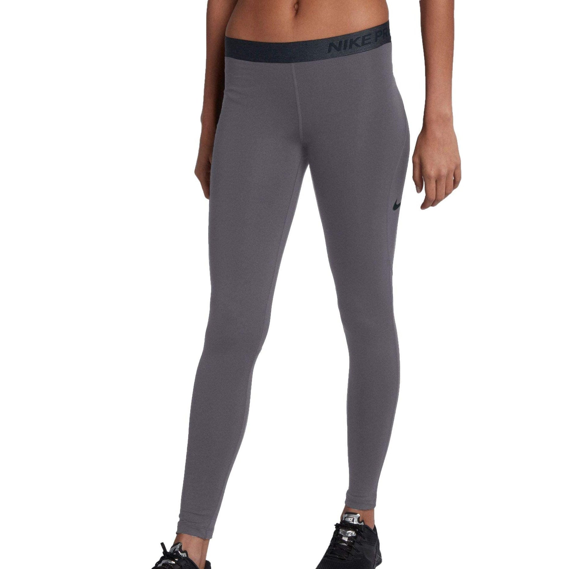 Nike Womens Pro Warm Tights Gunsmoke/Black Front