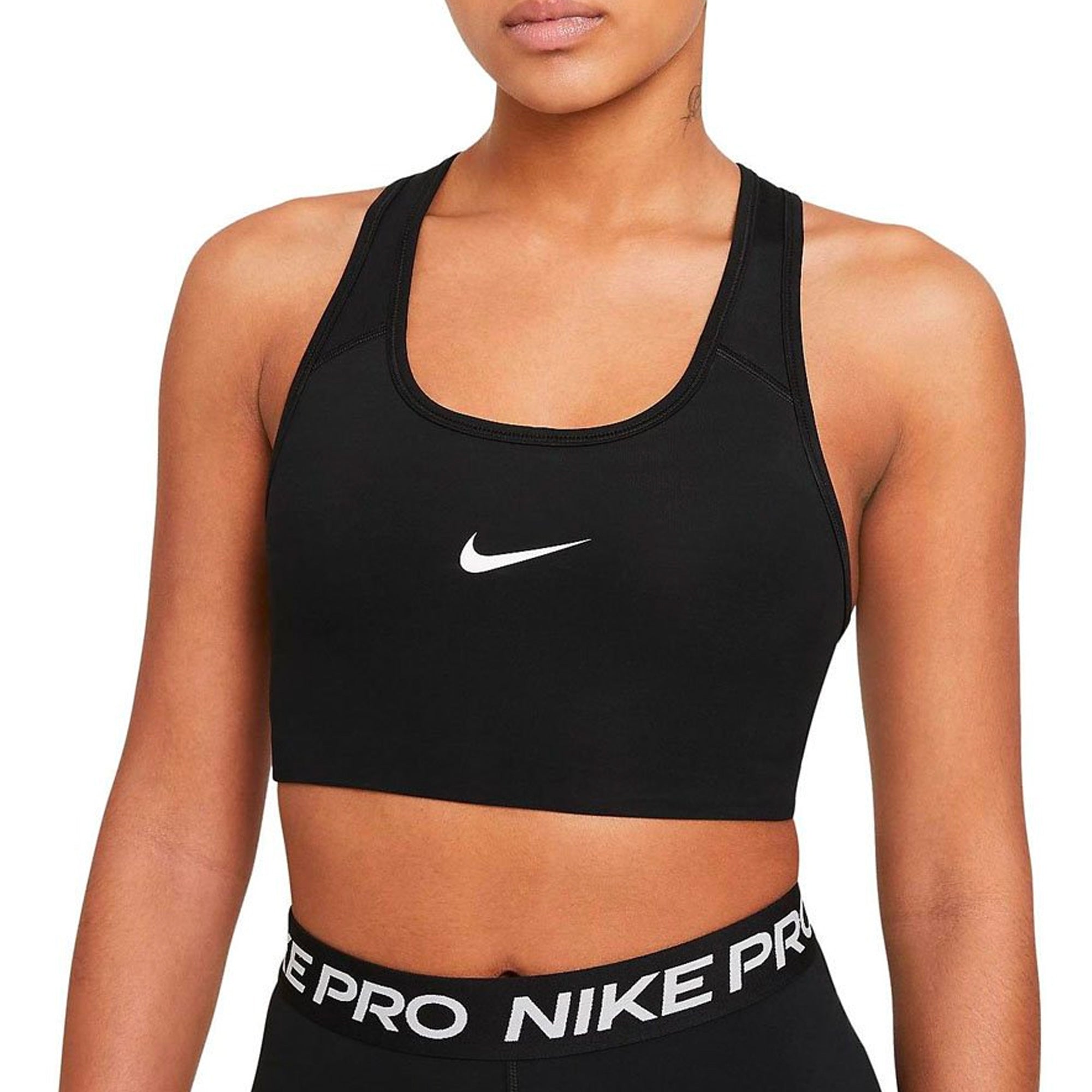 Image of Nike Womens Swoosh 2.0 Sports Bra Black Model Front