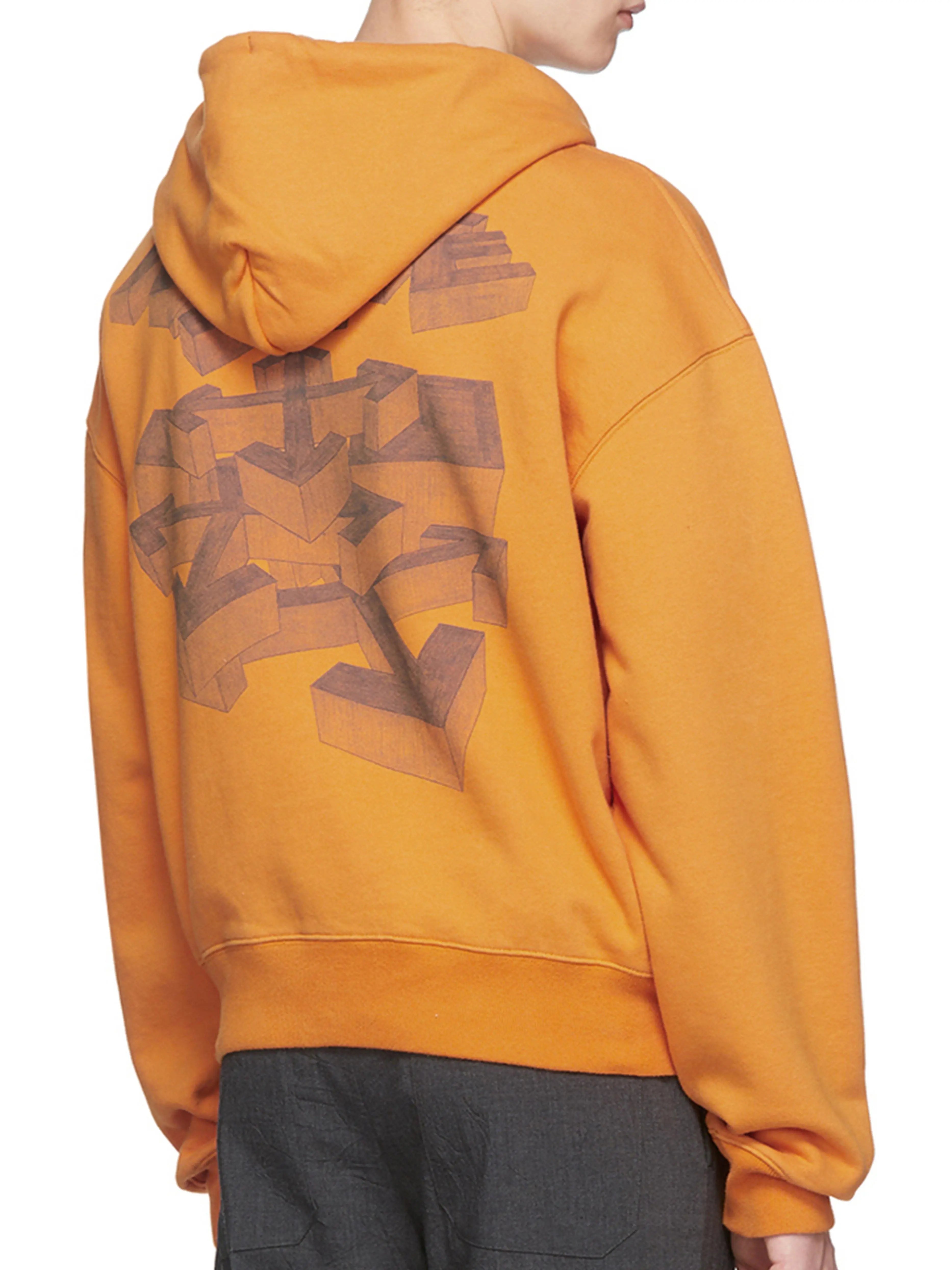 Image of OFF-WHITE 3D Pencil Over Hoodie Orange Off-White