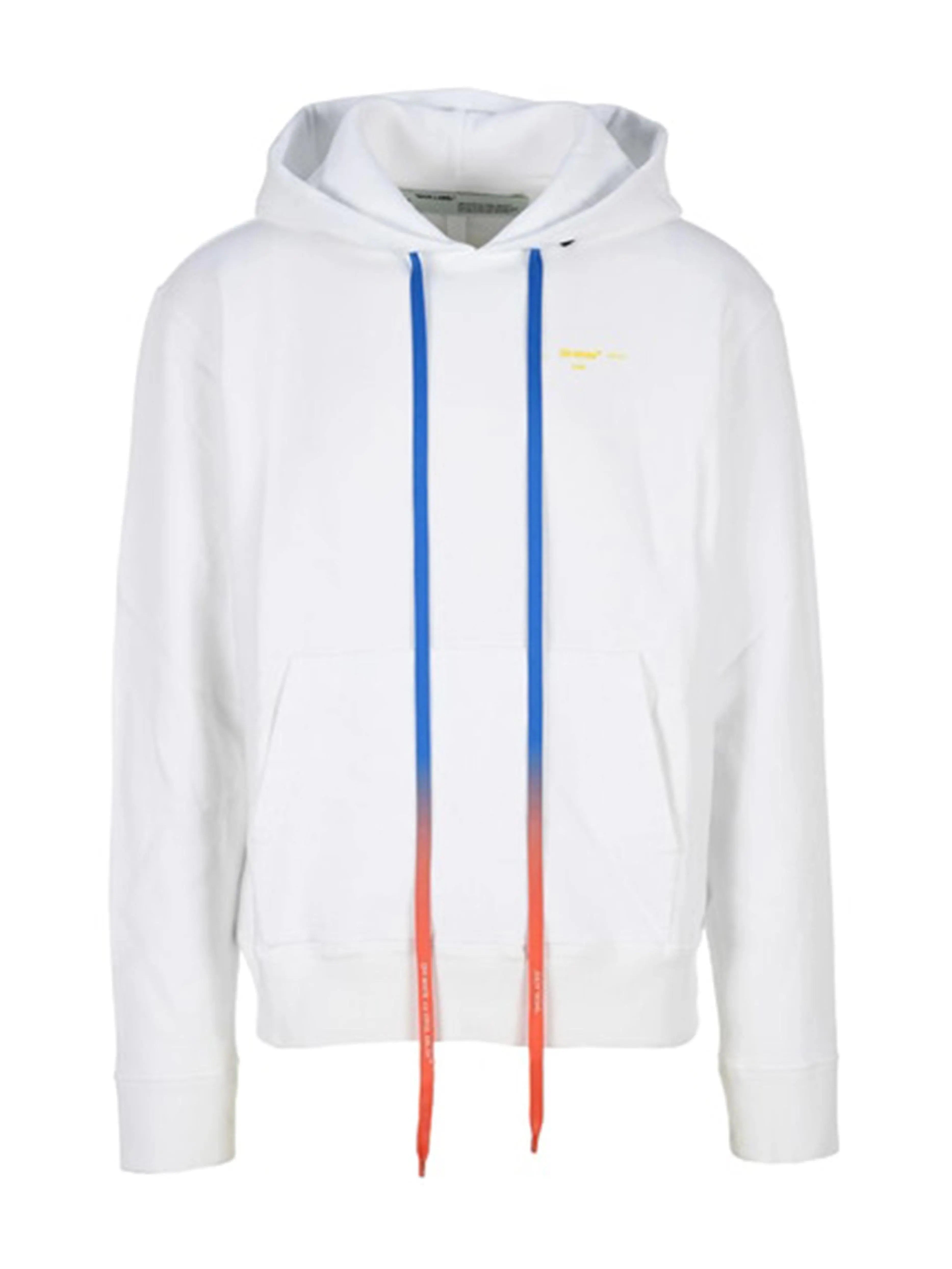 Image of OFF-WHITE Acrylic Arrows Slim Fit Hoodie White/Yellow Off-White