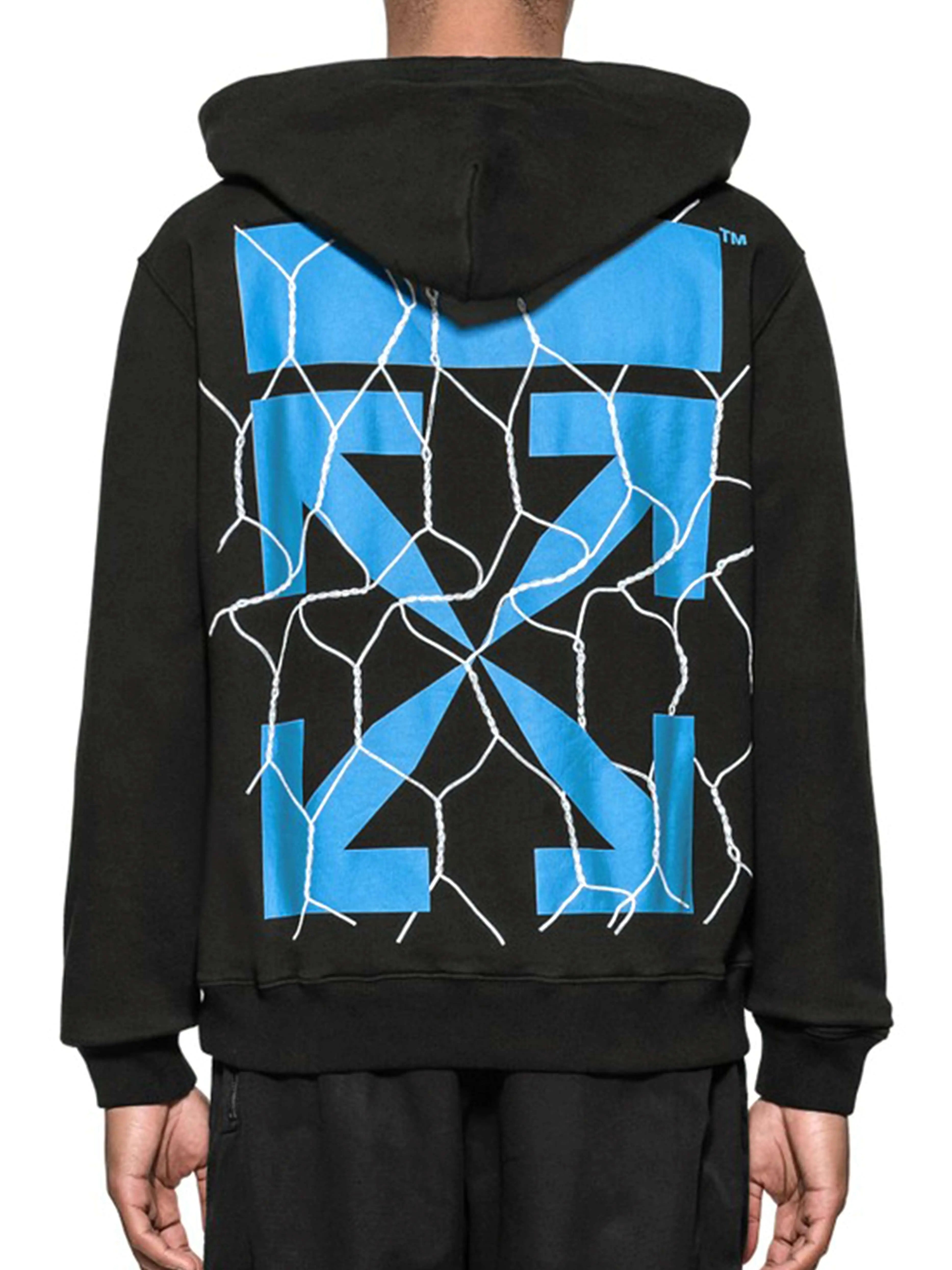 Image of OFF-WHITE Fence Arrows Hoodie Black Off-White