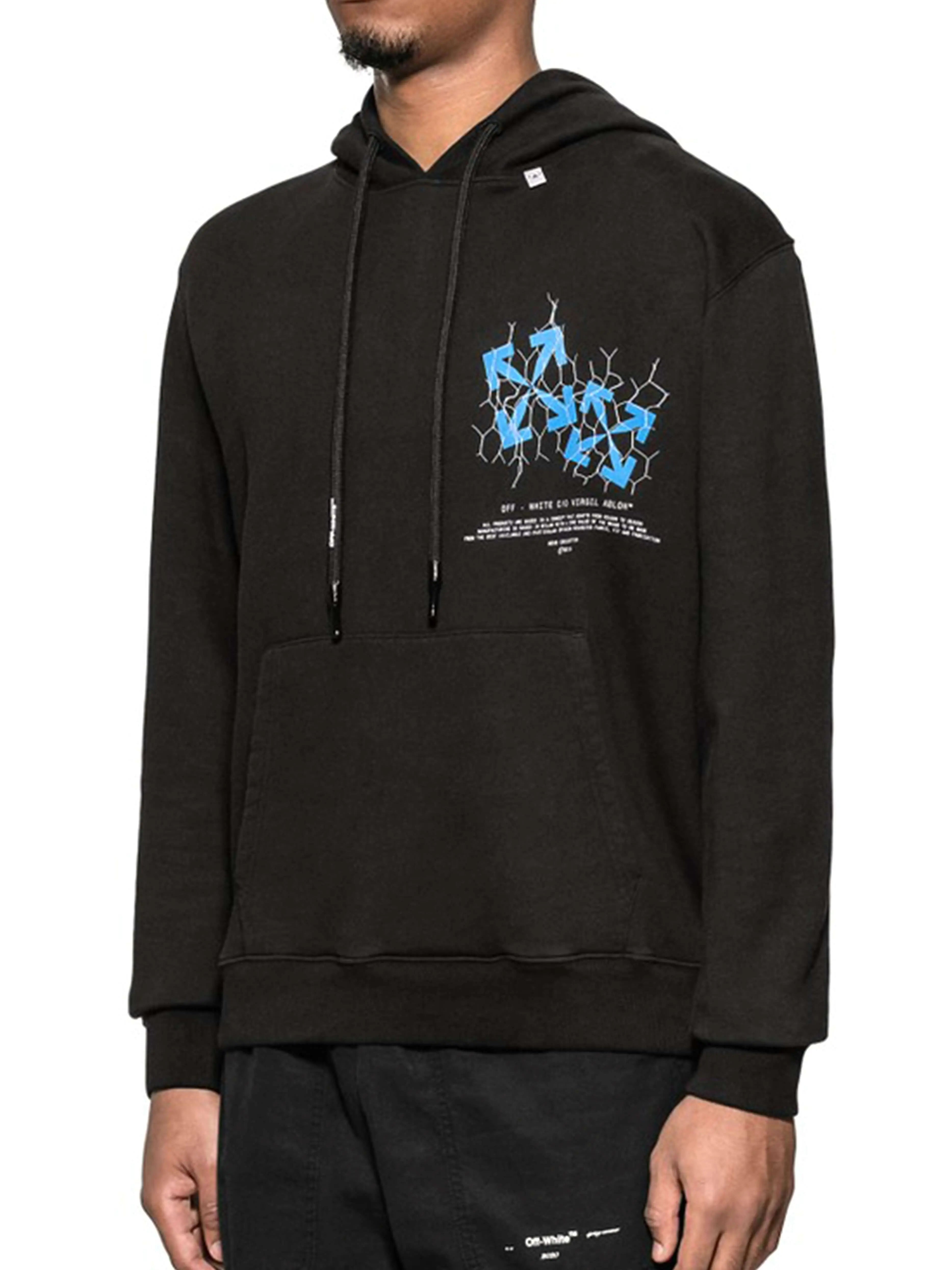 Image of OFF-WHITE Fence Arrows Hoodie Black Off-White