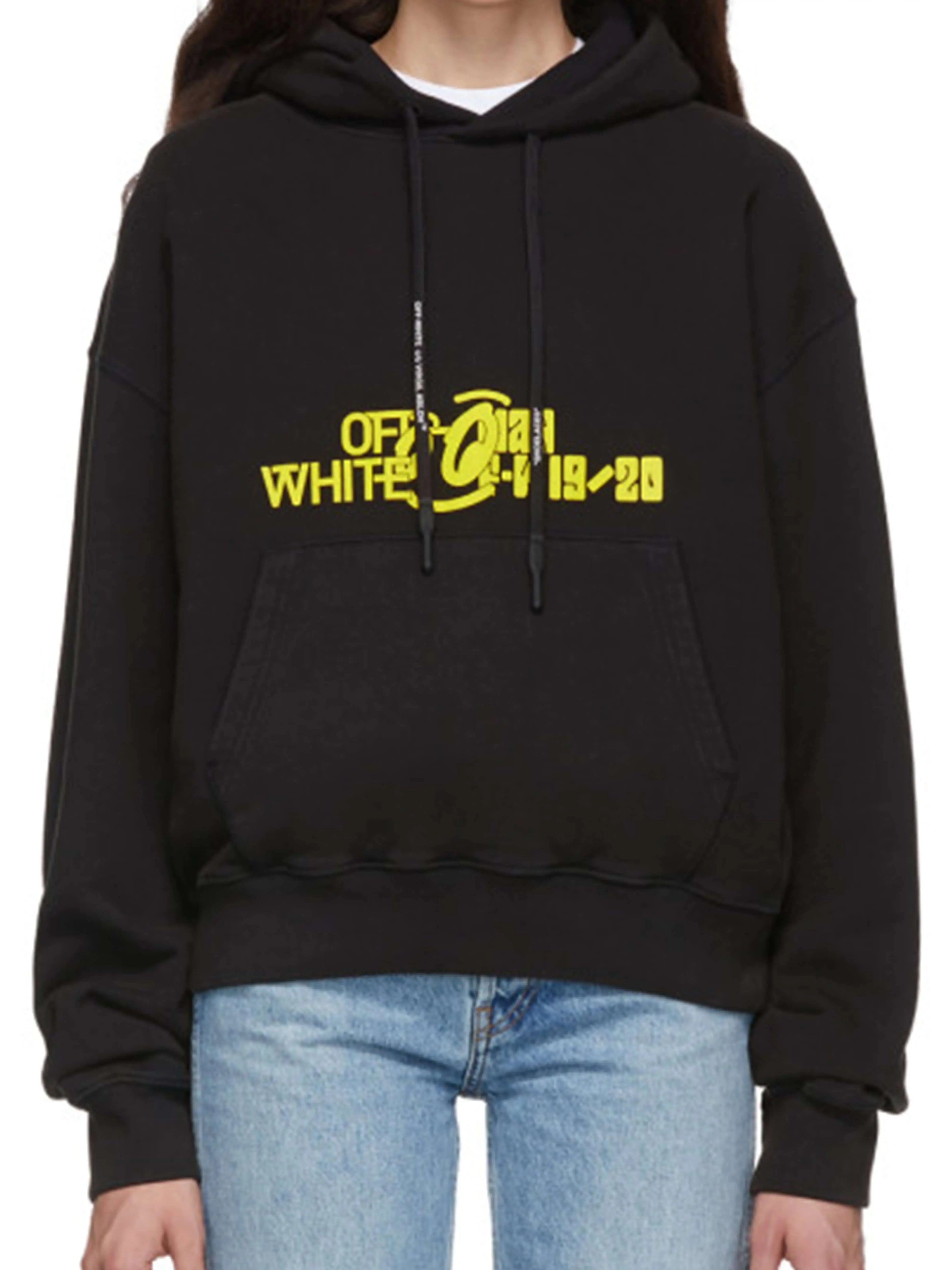 Image of OFF-WHITE Half Tone Over Hoodie Black Off-White