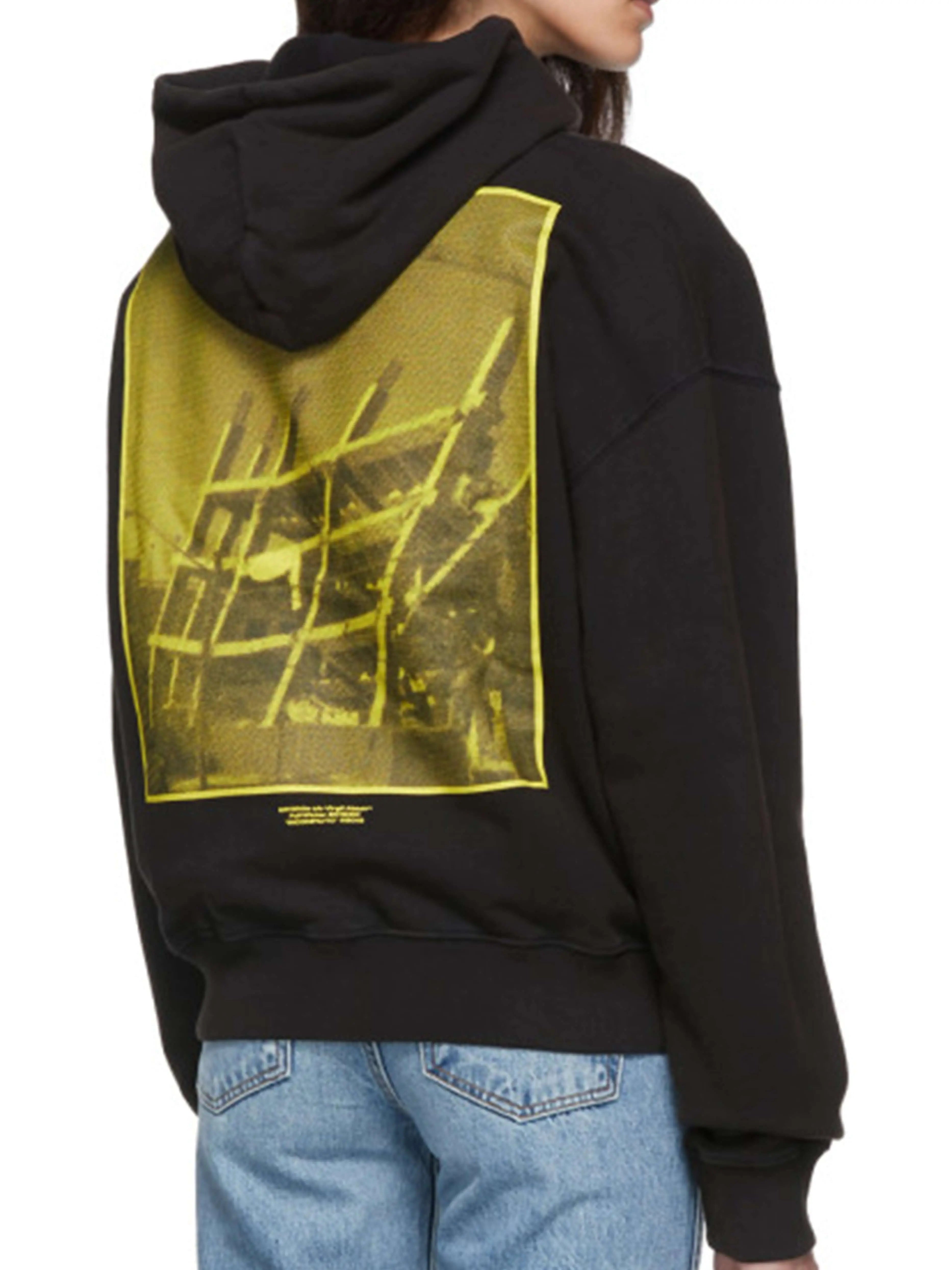 Image of OFF-WHITE Half Tone Over Hoodie Black Off-White