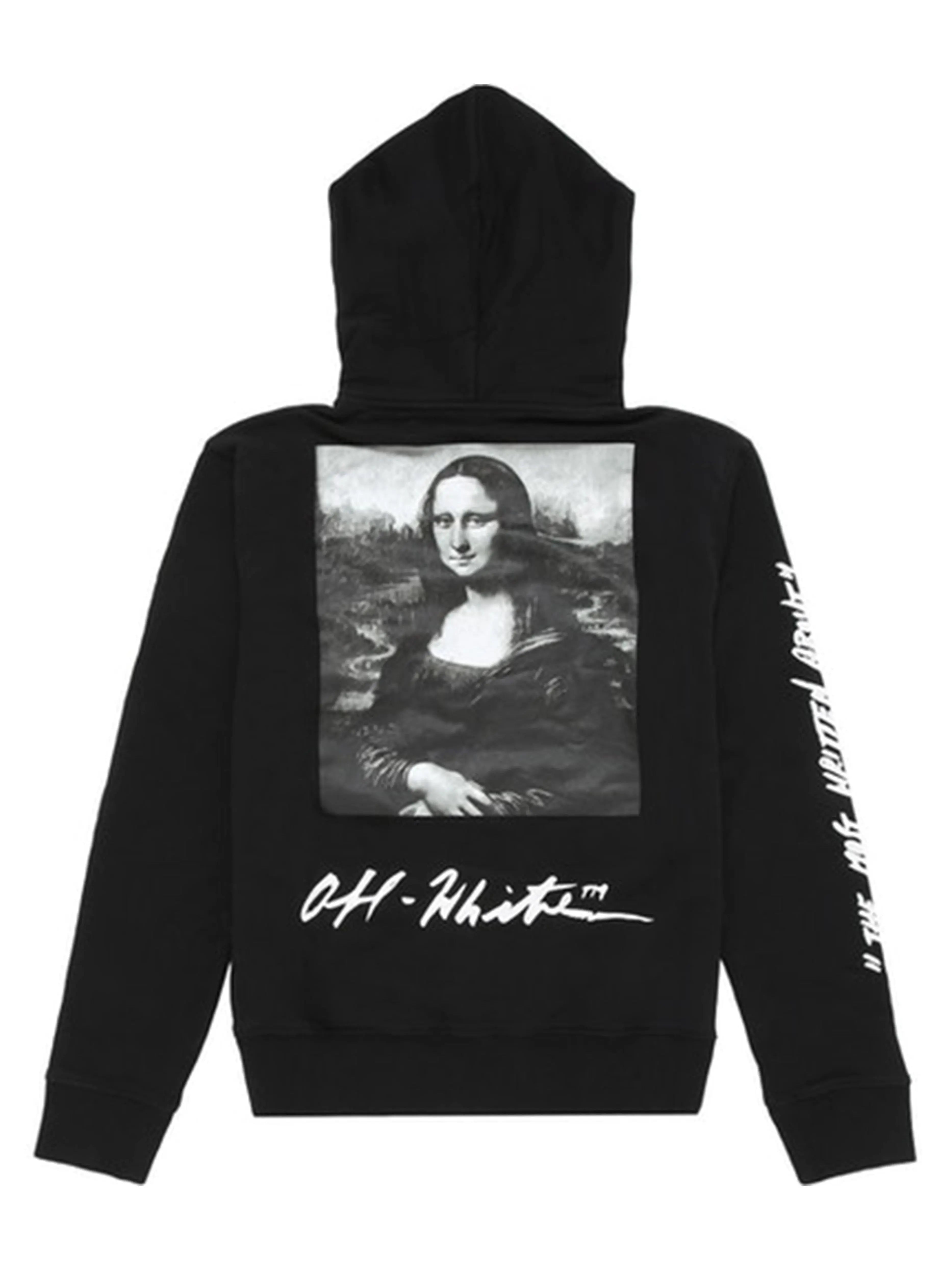 Image of OFF-WHITE Monalisa Graphic Print Hoodie Black/White Off-White