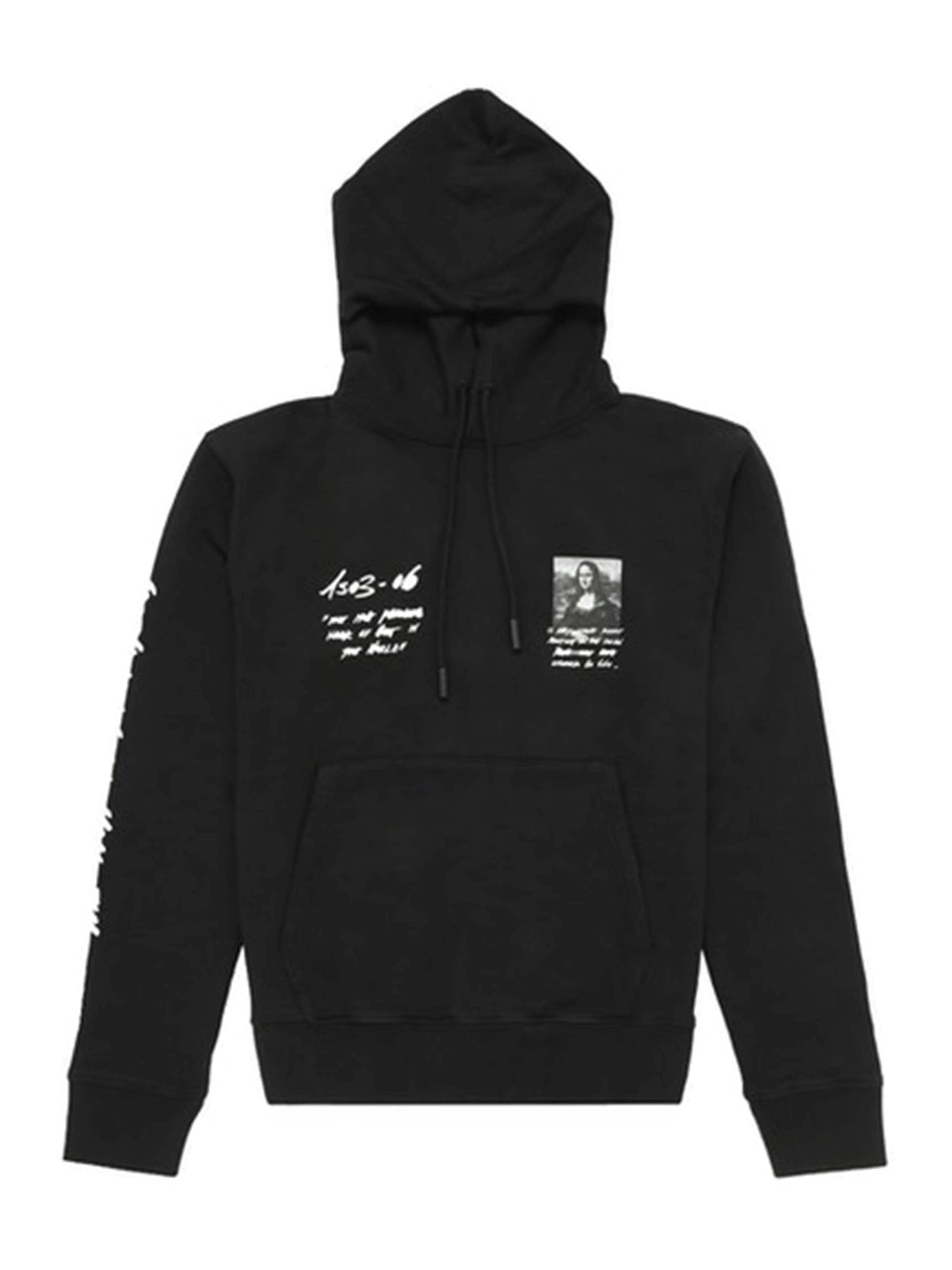 Image of OFF-WHITE Monalisa Graphic Print Hoodie Black/White Off-White
