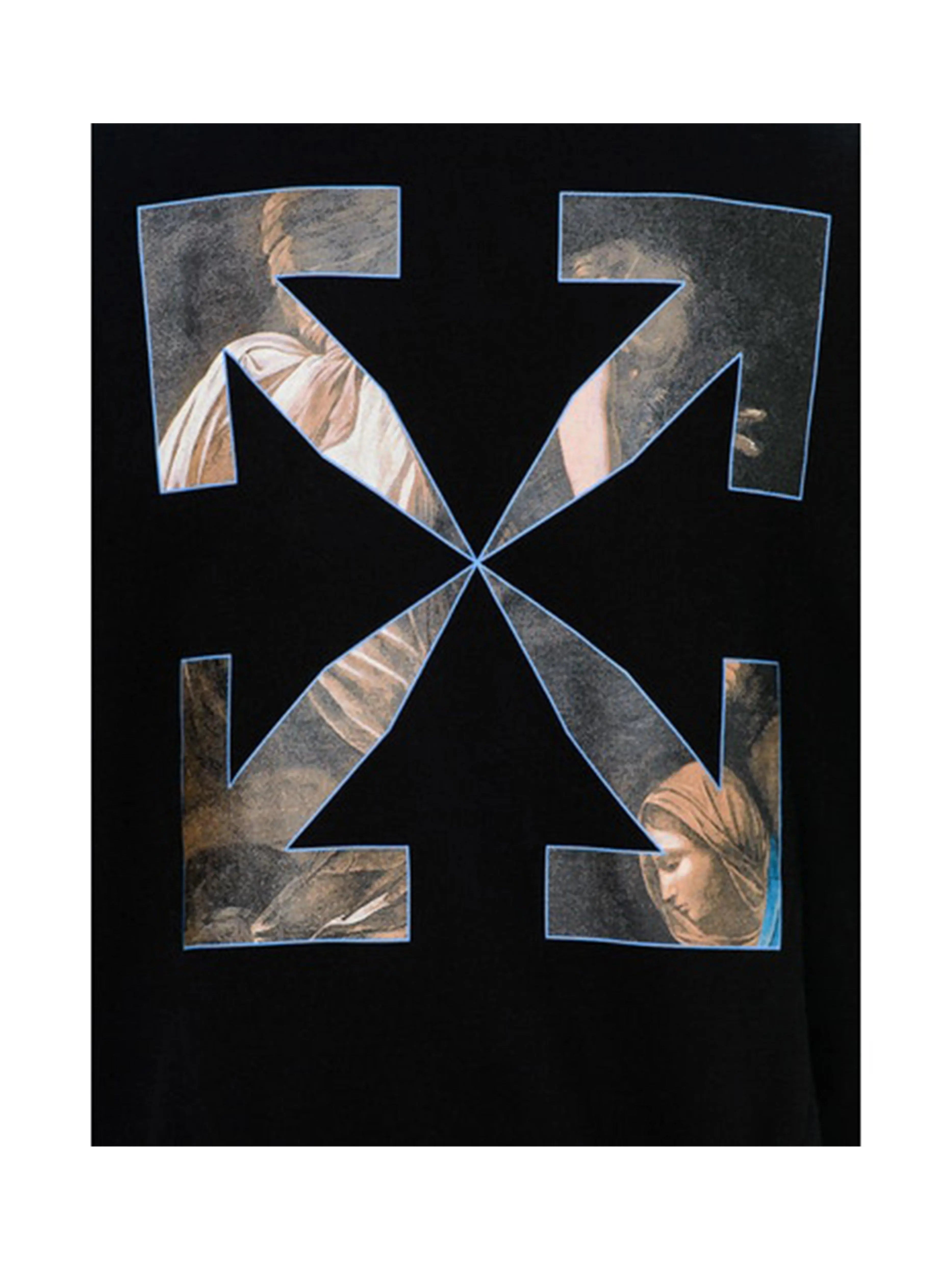 Image of OFF-WHITE Oversize Fit Caravaggio Angel Hoodie Black Prior