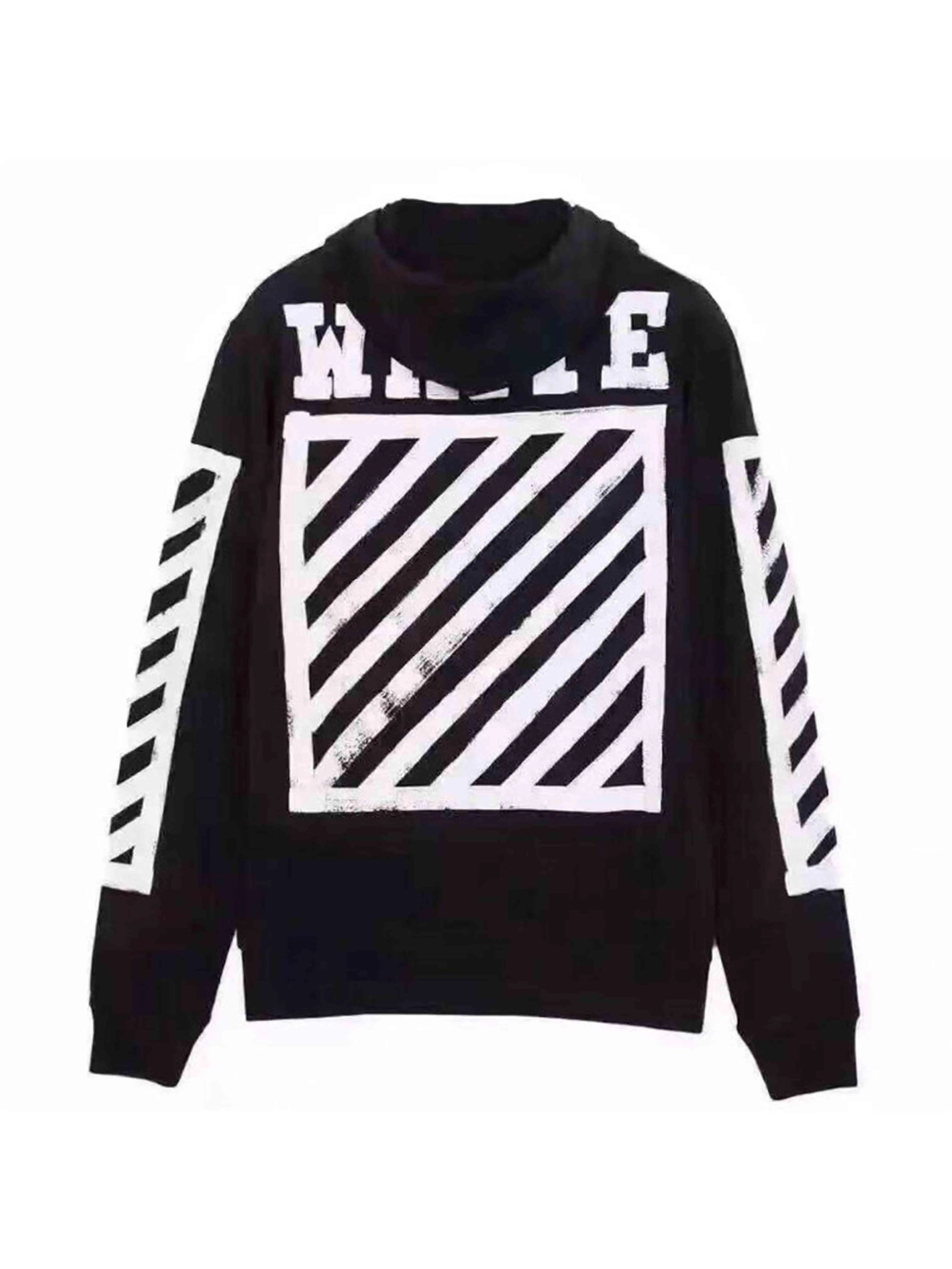 Image of Off-White Brushed Diagonals Zip Up Hoodie Black Off-White