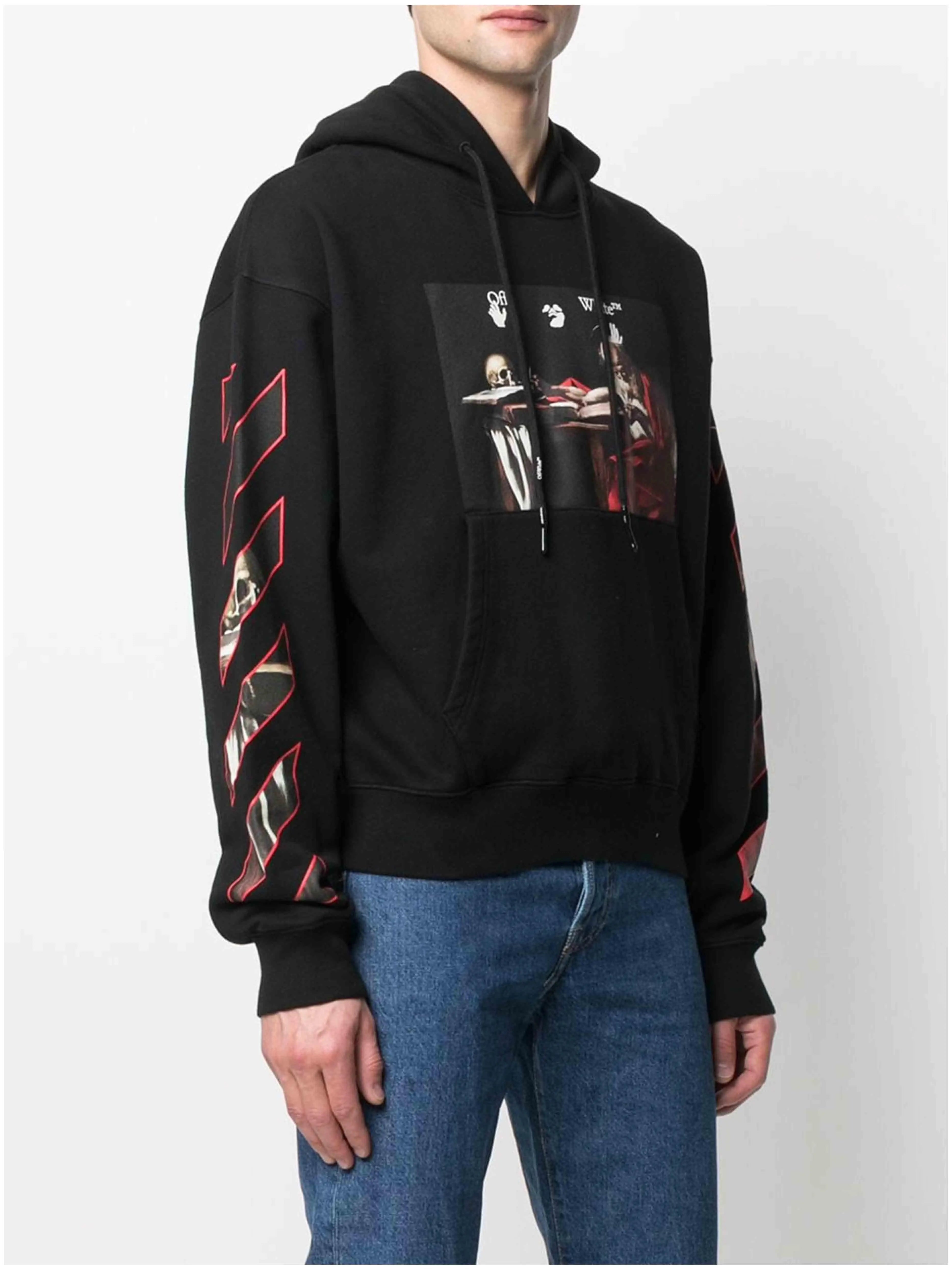 Image of Off-White Oversize Fit Caravaggio Painting Hoodie Black [FW20] Prior