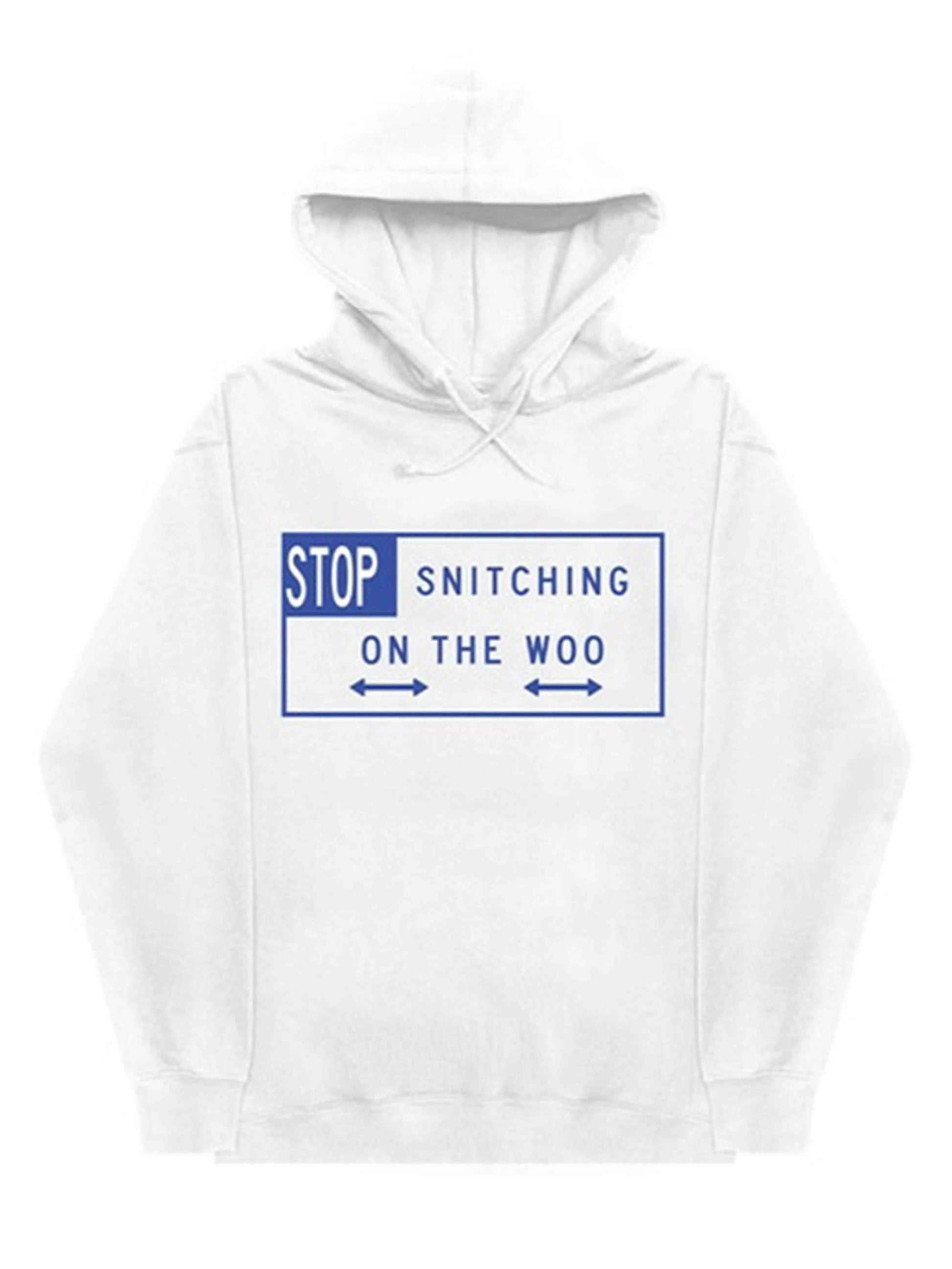 Pop Smoke X Vlone Stop Snitching Hoodie White/Blue Vlone